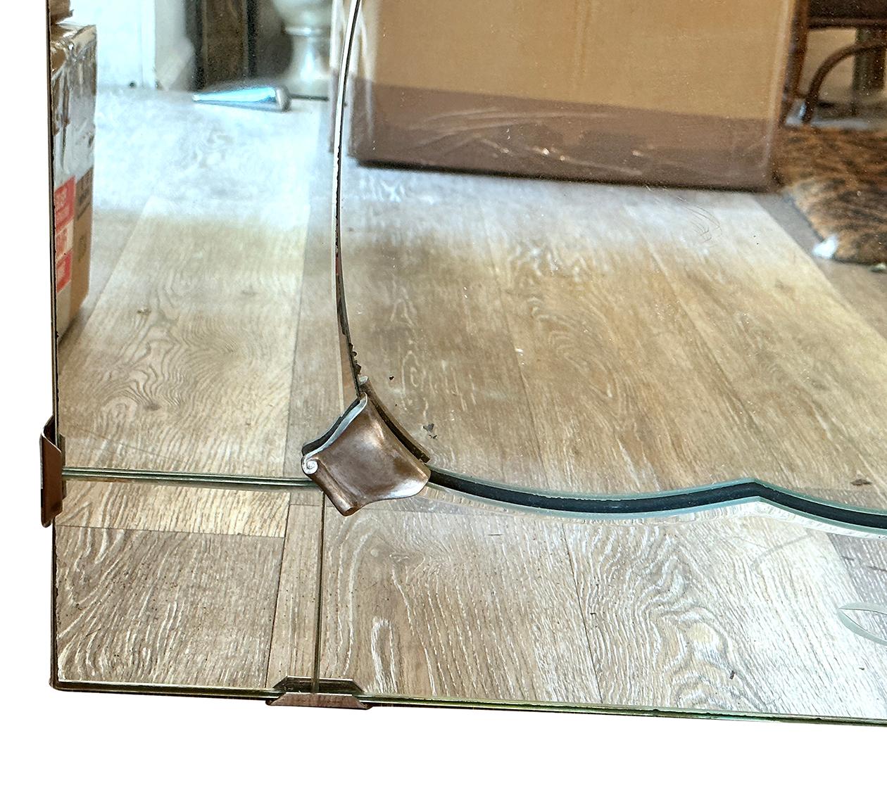Large Etched Glass Mirror For Sale 2
