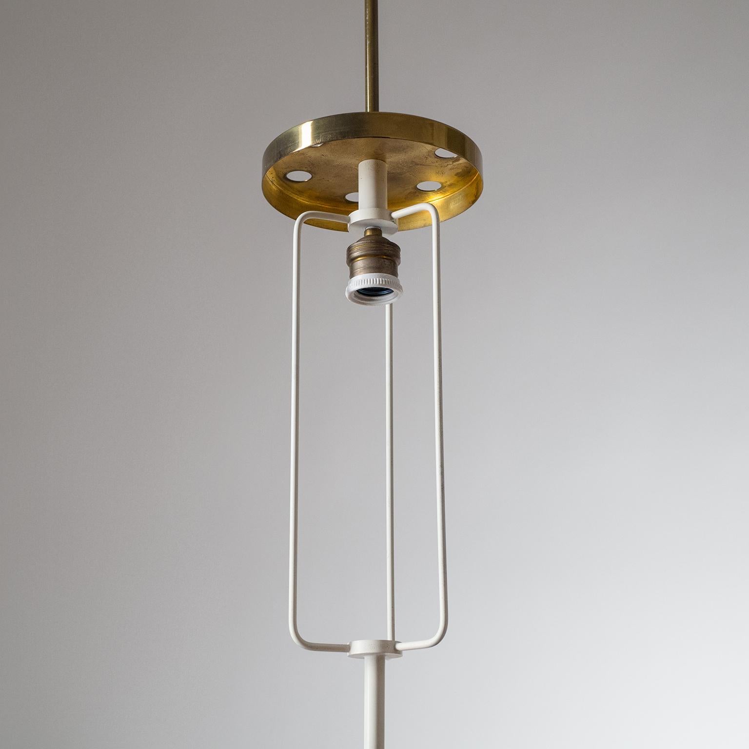 Mid-20th Century Large Etched Glass Pendant by Angelo Lelii, Arredoluce, 1958 For Sale