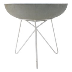 Large Eternit Concrete Bowl Planter, Tripod Loop Base, Switzerland, 1950s