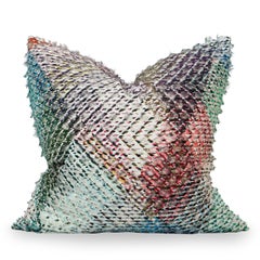 Large Euro Sham Pillows with Shag Frayed Geometric Woven