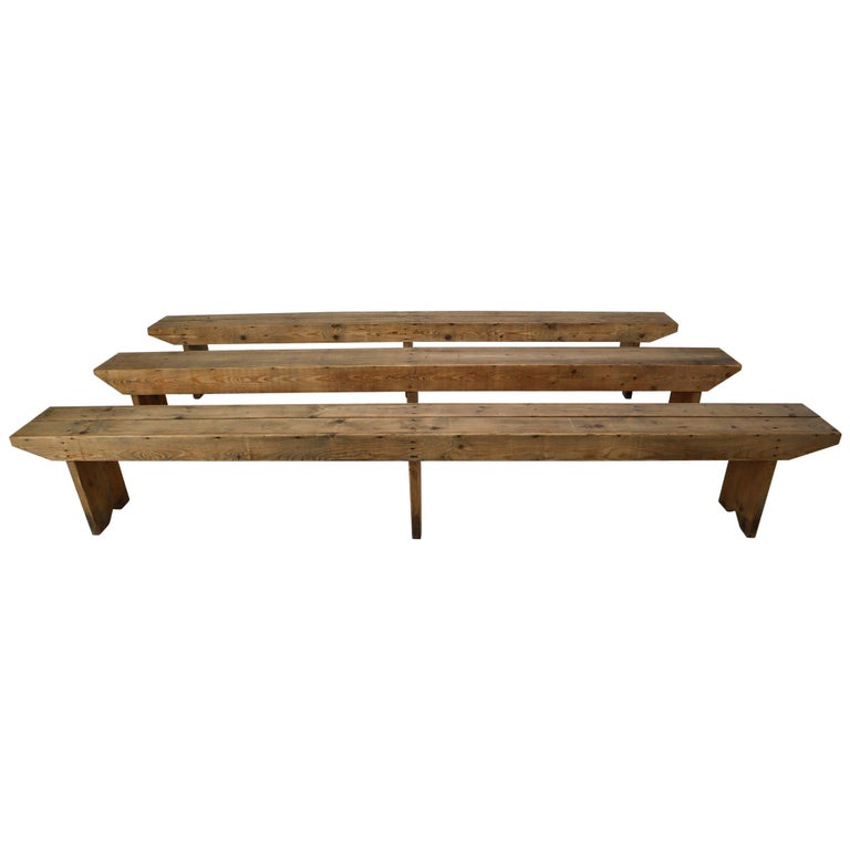 Large European Antique Pinewood Bench For Sale At 1stdibs