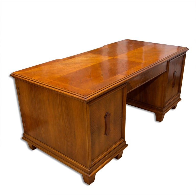 Large European Art Deco Solid Oak Writing Desk 1920s Bohemia For Large European Art Deco Solid Oak Writing Desk 1920s Bohemia For 6