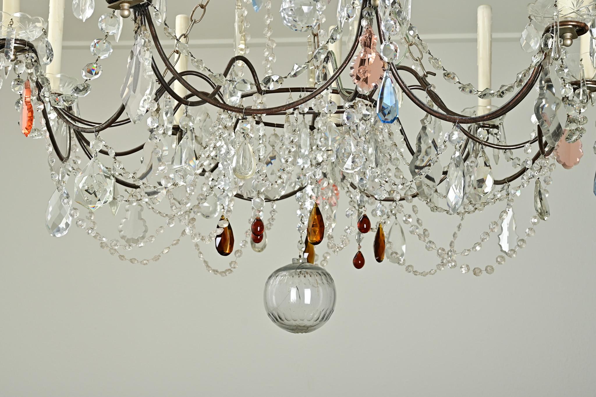 Contemporary Large European Crystal Chandelier For Sale