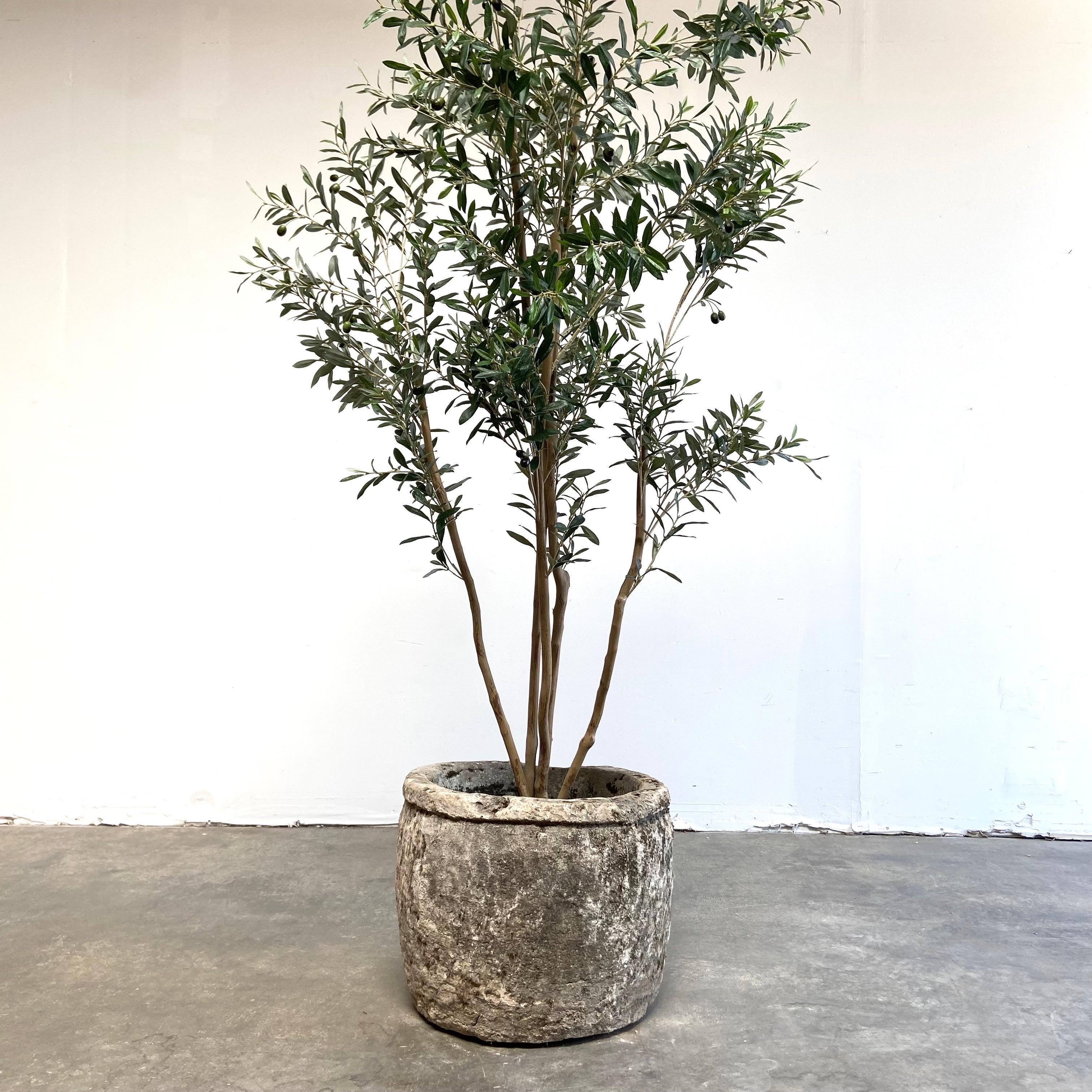 Antique French limestone troughs
Great for indoor planter, outdoor planter, fountain base, or just to add architectural charm to your home.
Measures: 21” RD. x 17” H
Inside: 16” RD. x 14” H
Tree not included.