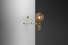 Large European Modern Wall Sconce in Brass & Bubble Glass, Europe circa 1950s