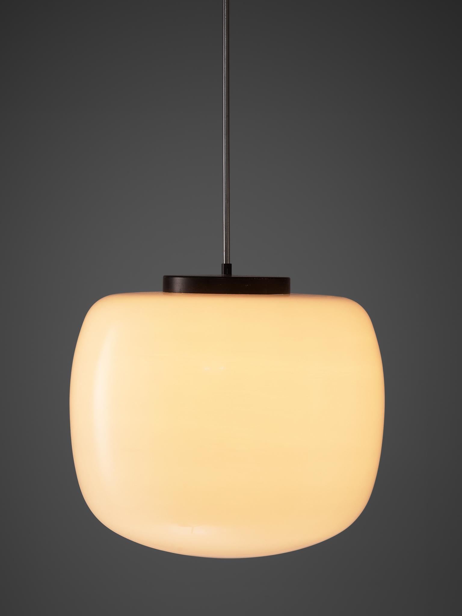 Mid-Century Modern Large European Opaline Pendants