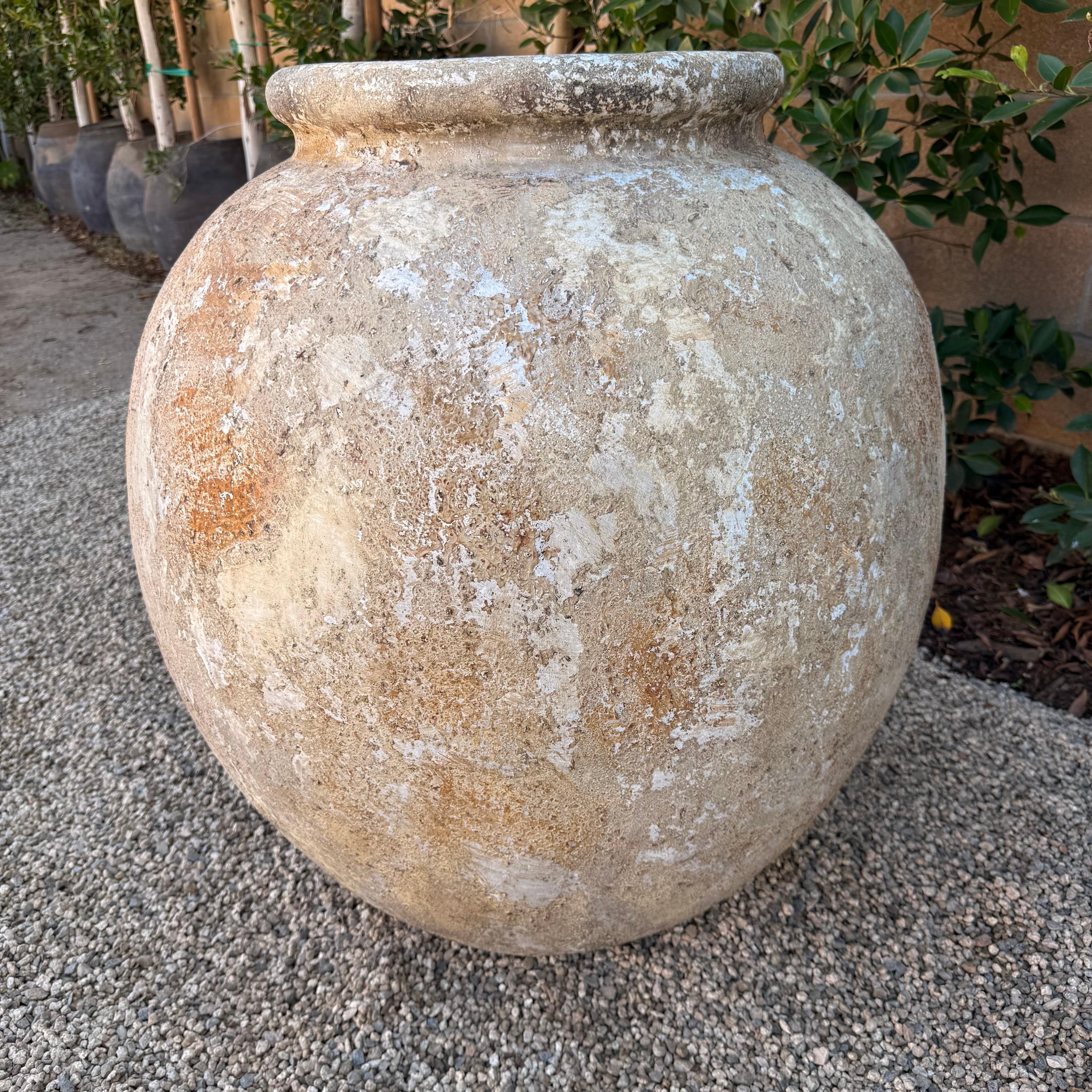 Organic Modern Large European Pottery in the Style of Biot Jarre For Sale