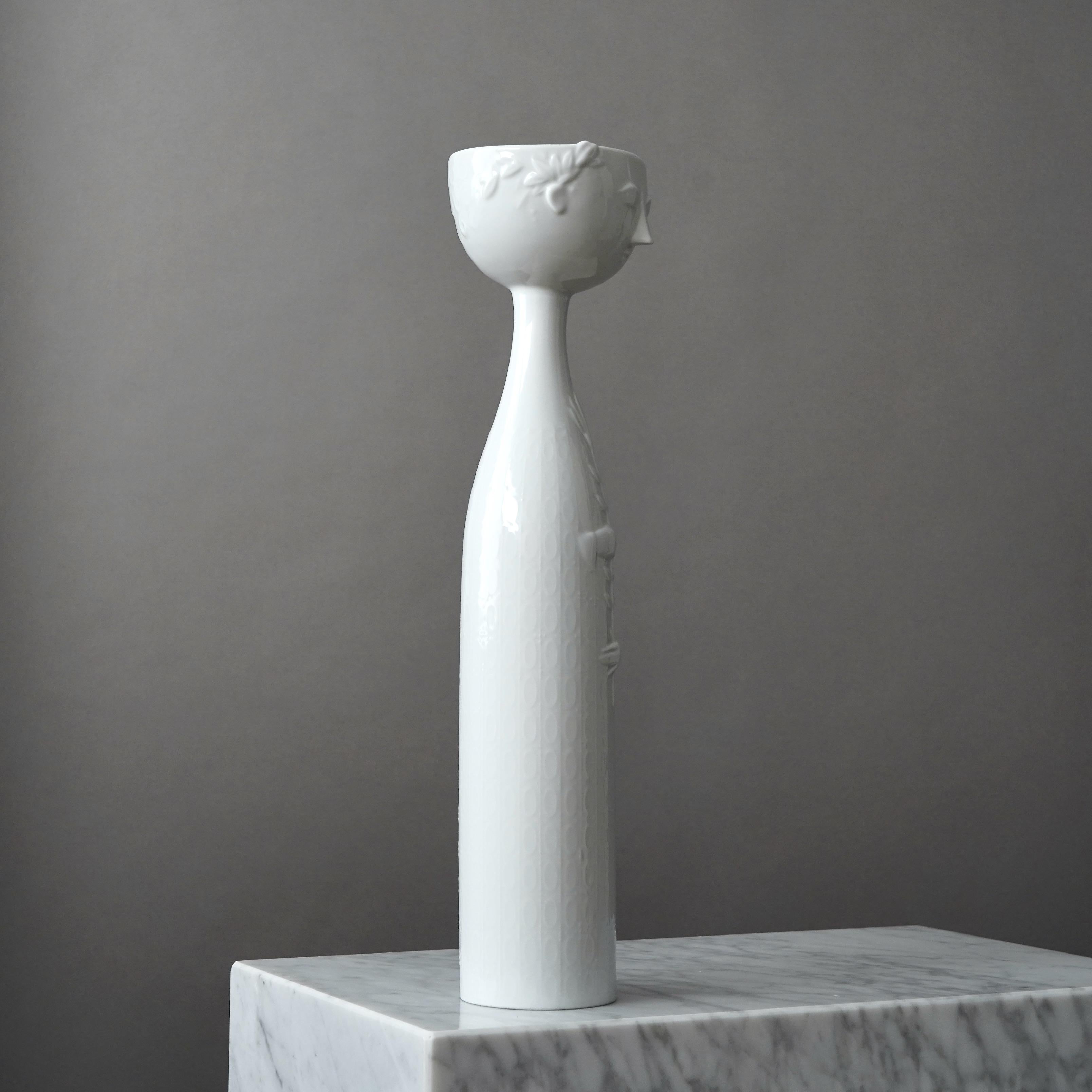 Large 'Eva' Vase by Bjorn Wiinblad for Rosenthal, White Ceramic Sculpture 1970s 3