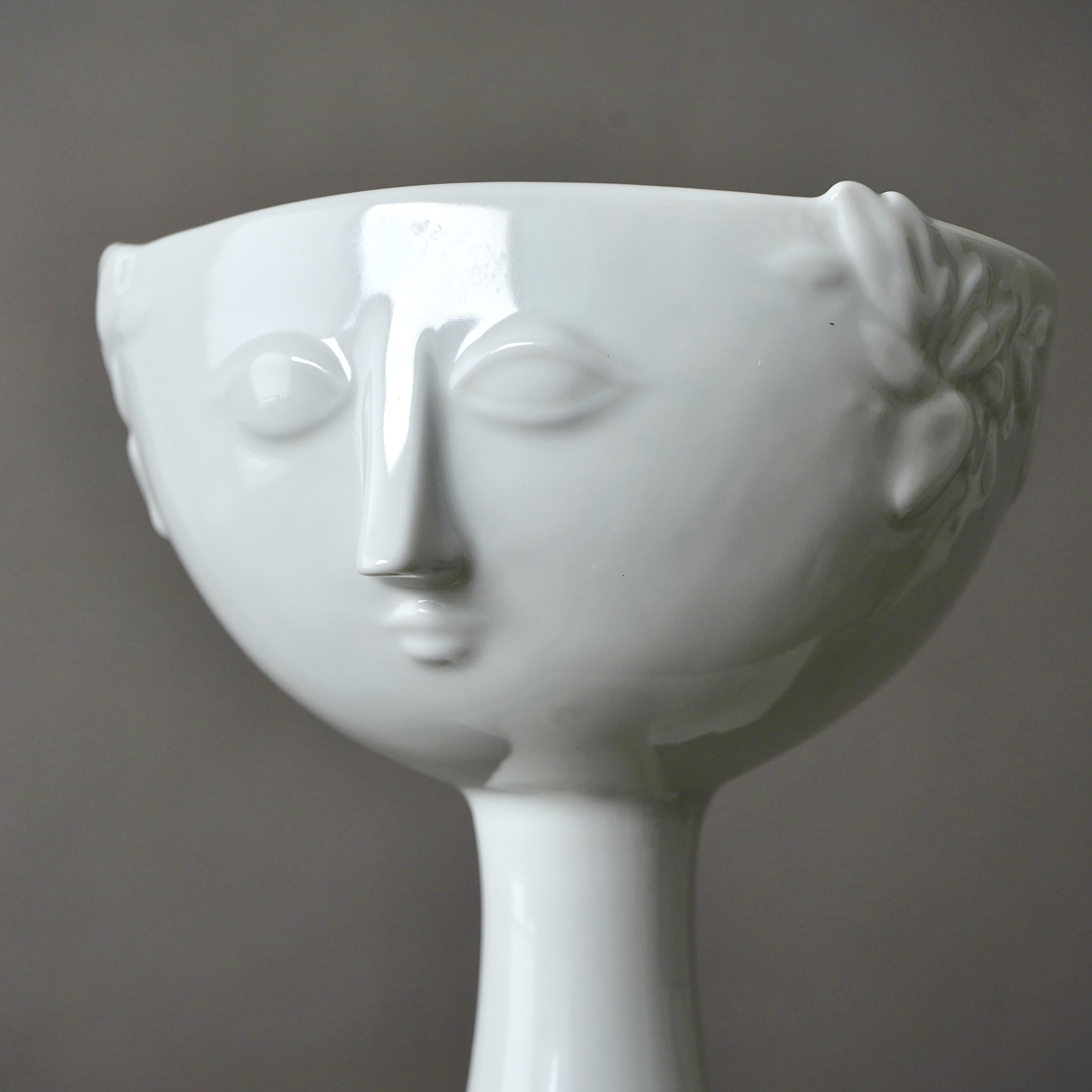 German Large 'Eva' Vase by Bjorn Wiinblad for Rosenthal, White Ceramic Sculpture 1970s