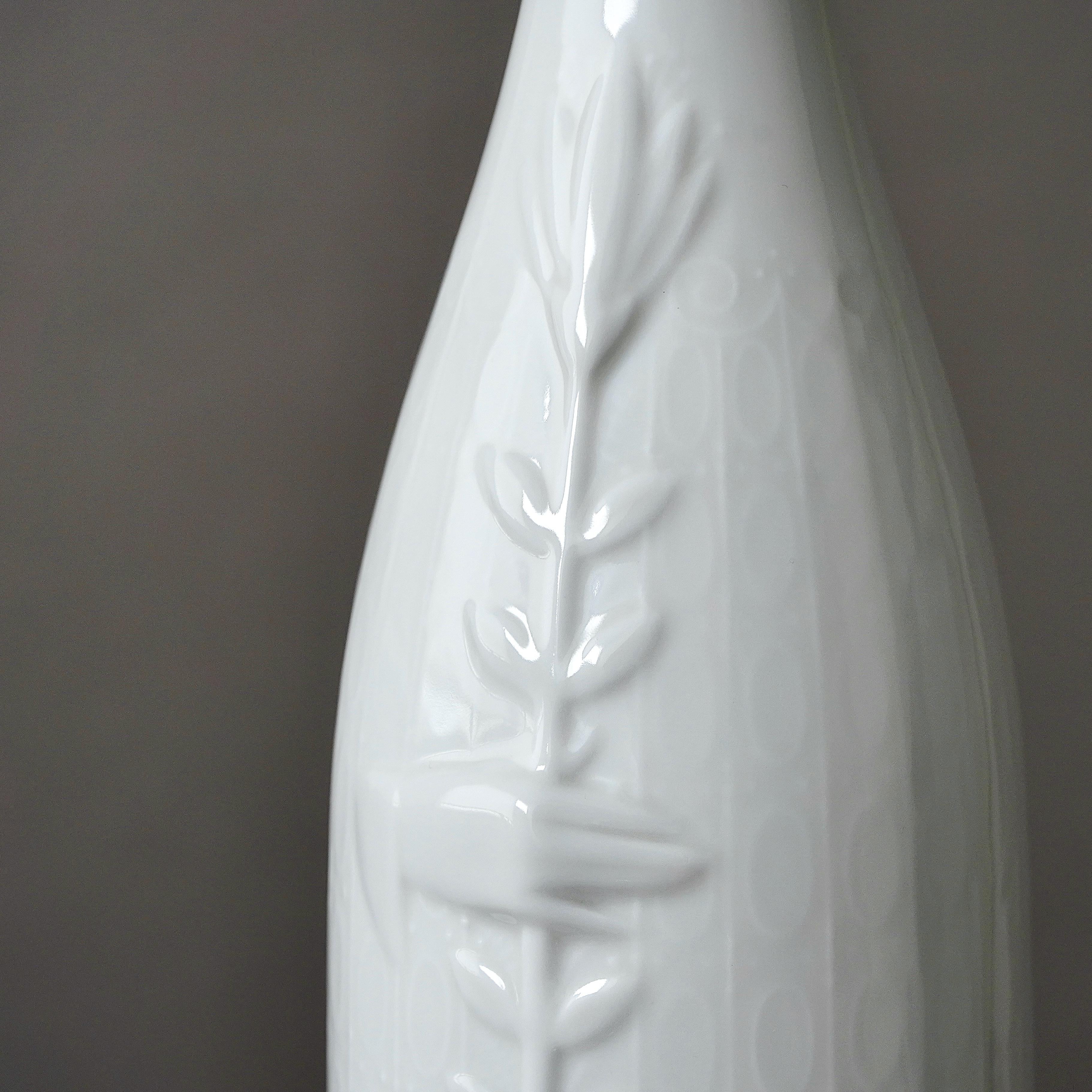 Glazed Large 'Eva' Vase by Bjorn Wiinblad for Rosenthal, White Ceramic Sculpture 1970s