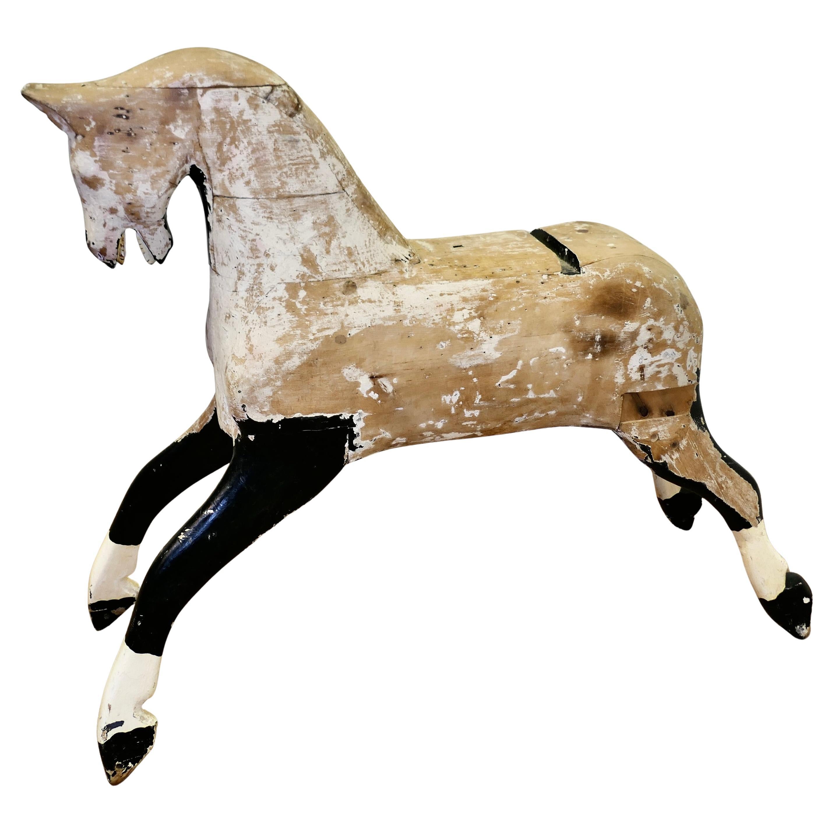Large Ex Rocking Horse, Pine Horse This is a substantial animal For Sale