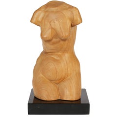 Large & Exceptional English Hand Carved Limewood Naked Lady Torso Sculpture