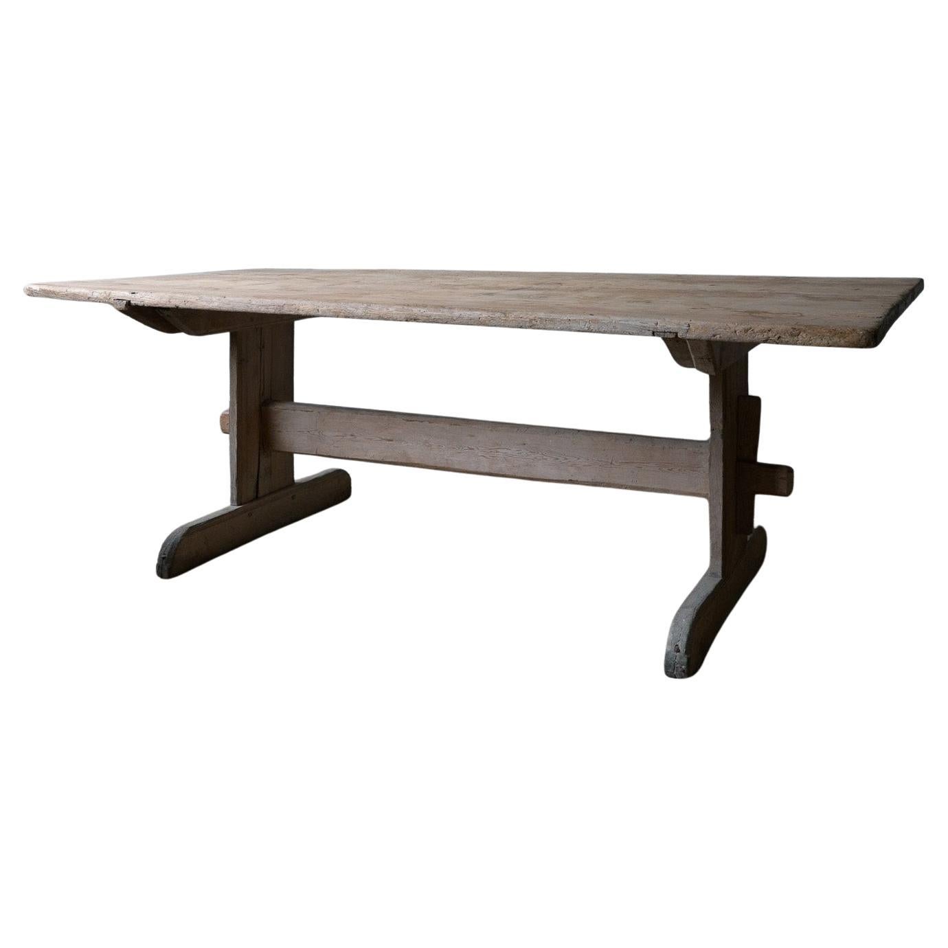 Large Exceptional Swedish Trestle Table ca 1800s