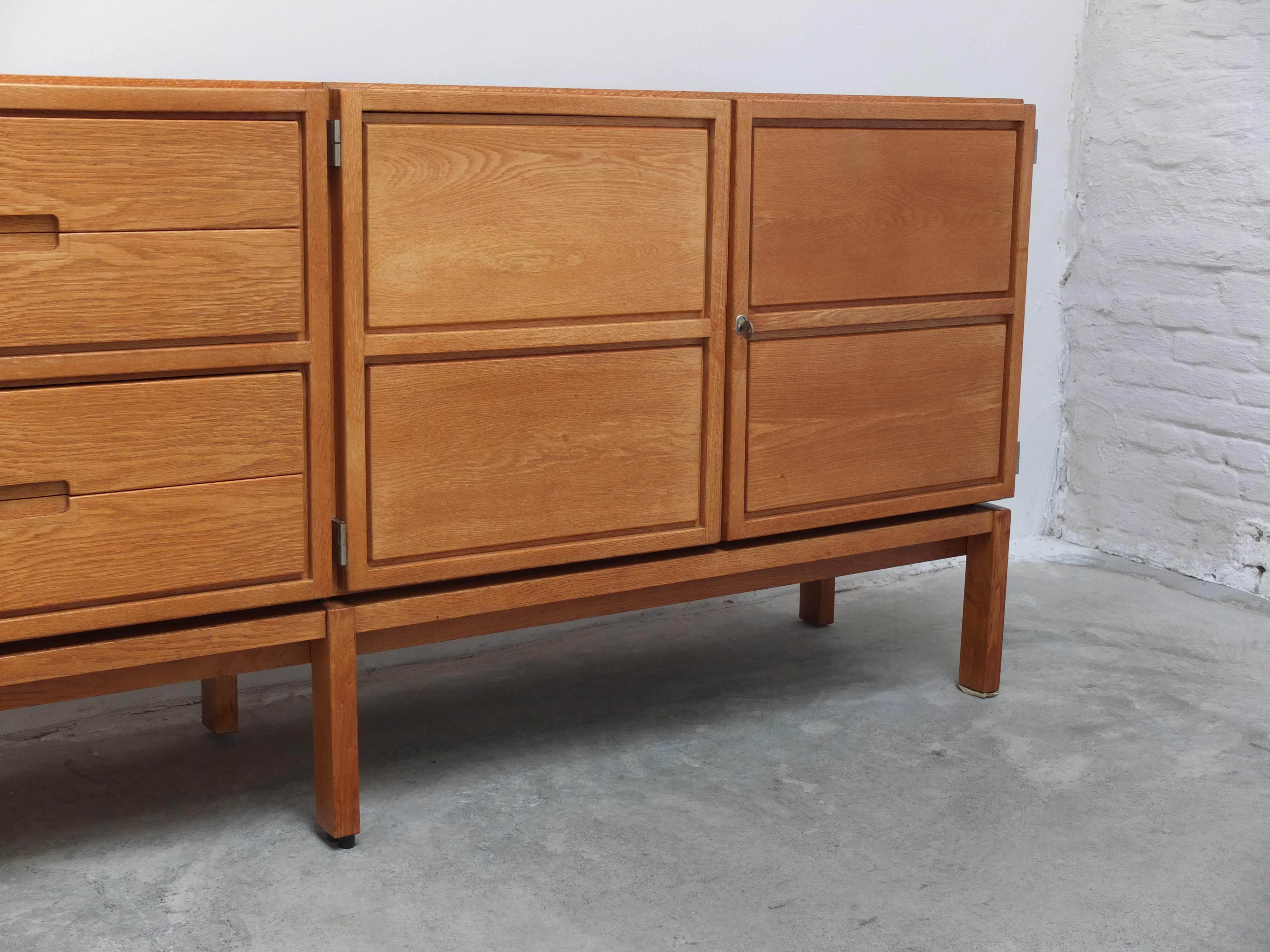 Large Exclusive 'N-Line' Sideboard in Oak by P&J Neirinck, 1968 4