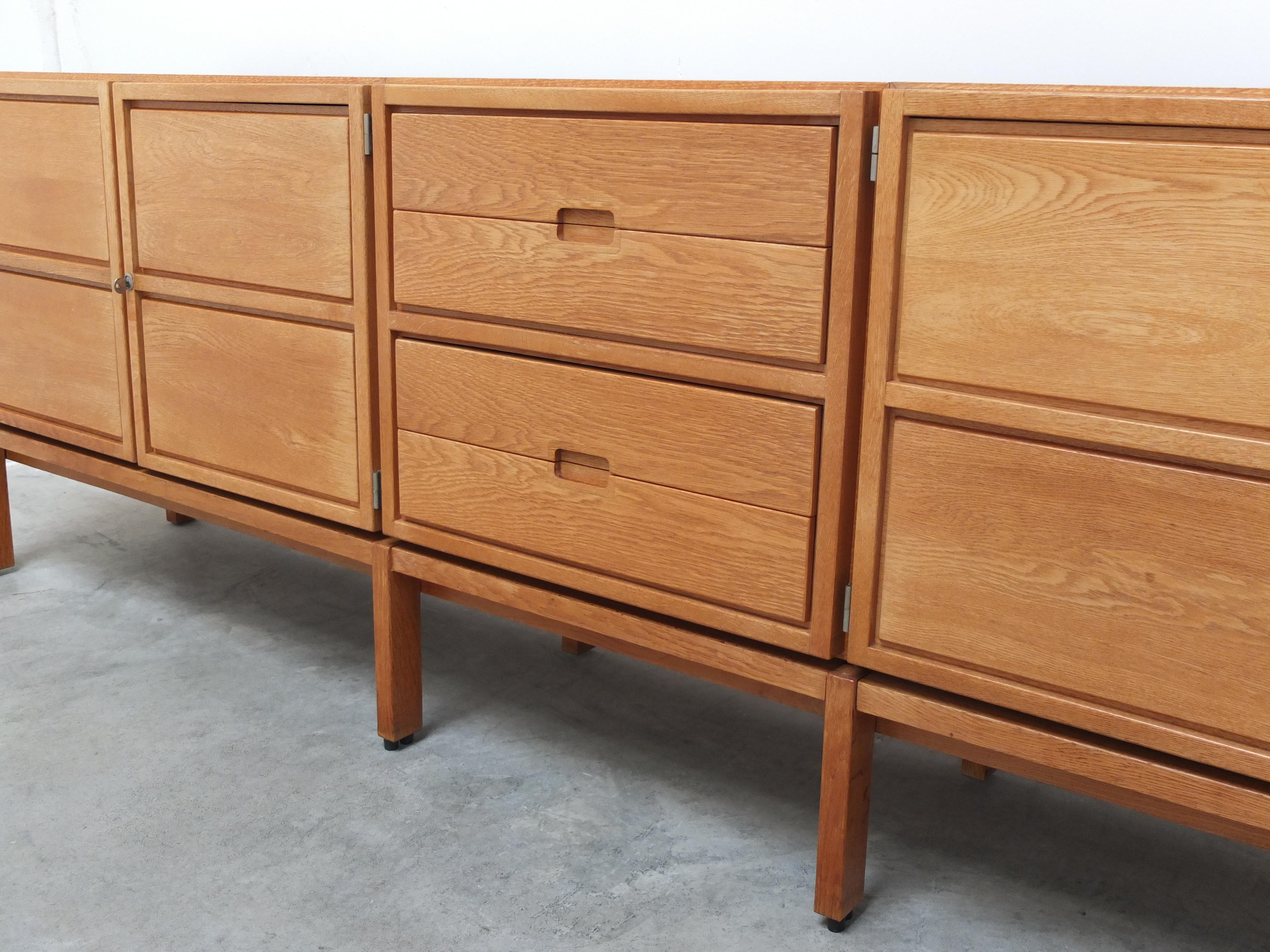 Large Exclusive 'N-Line' Sideboard in Oak by P&J Neirinck, 1968 3