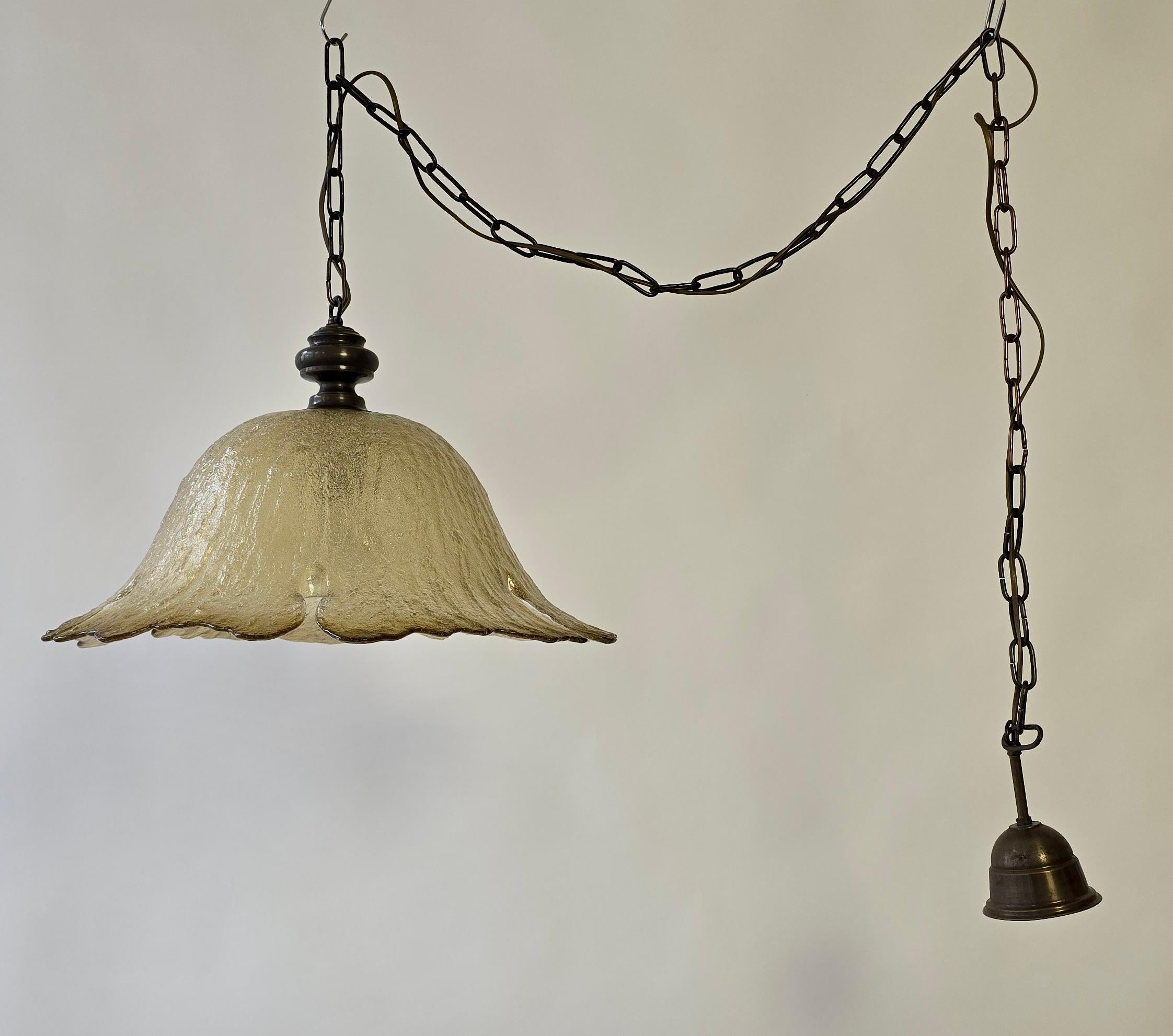 Large Exclusive Peill & Putzler Pendant Lamp – Mouth-blown Glass (1970s) For Sale 3