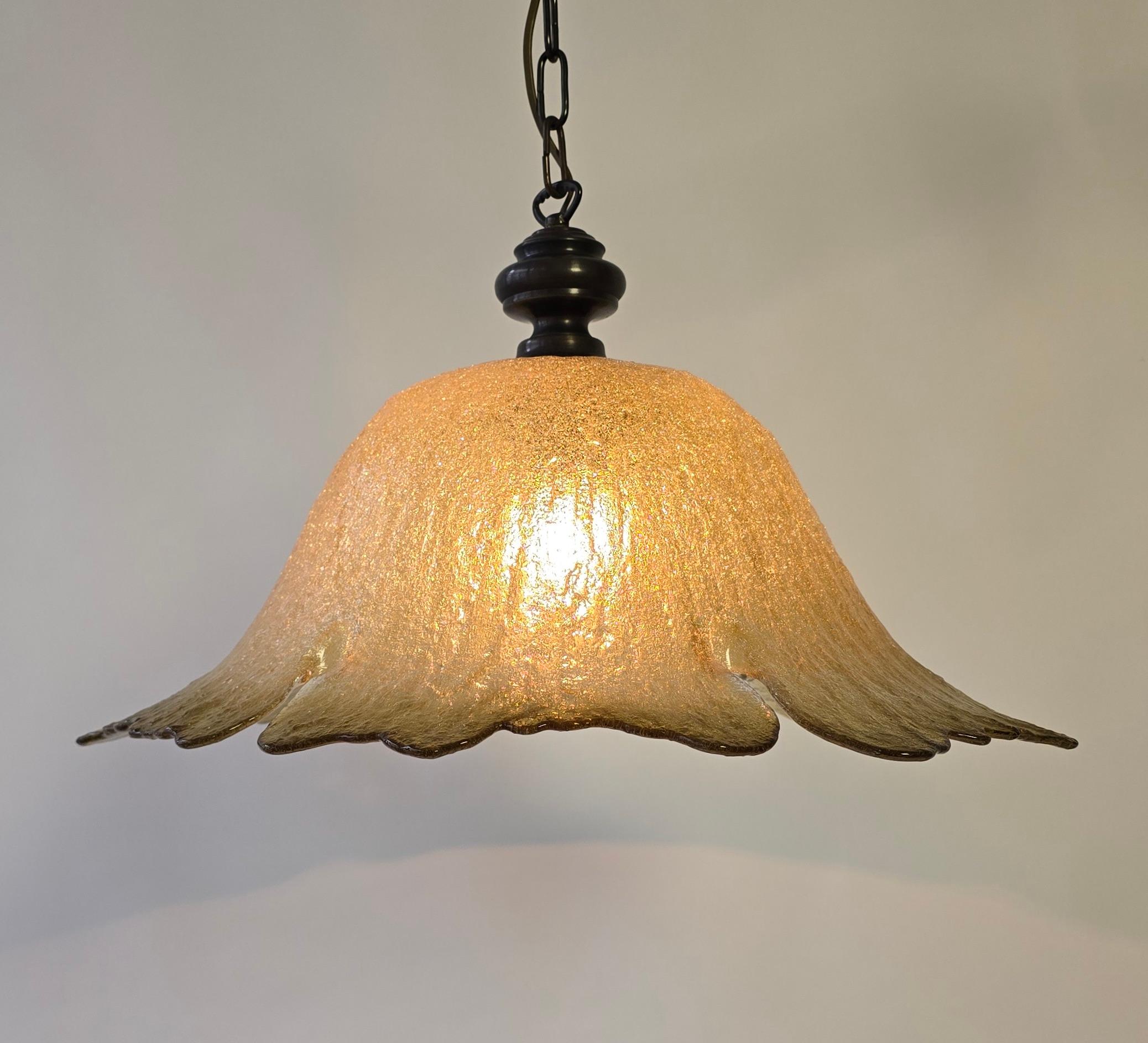 Mid-Century Modern Large Exclusive Peill & Putzler Pendant Lamp – Mouth-blown Glass (1970s) For Sale