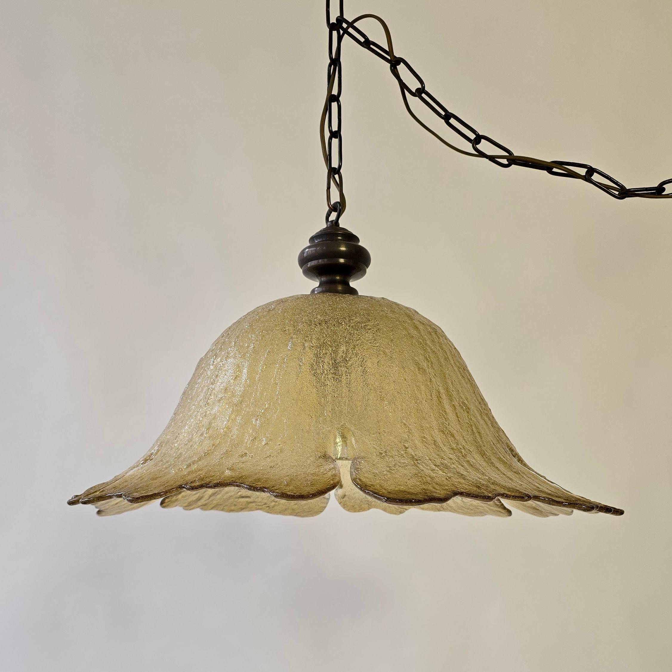 20th Century Large Exclusive Peill & Putzler Pendant Lamp – Mouth-blown Glass (1970s) For Sale