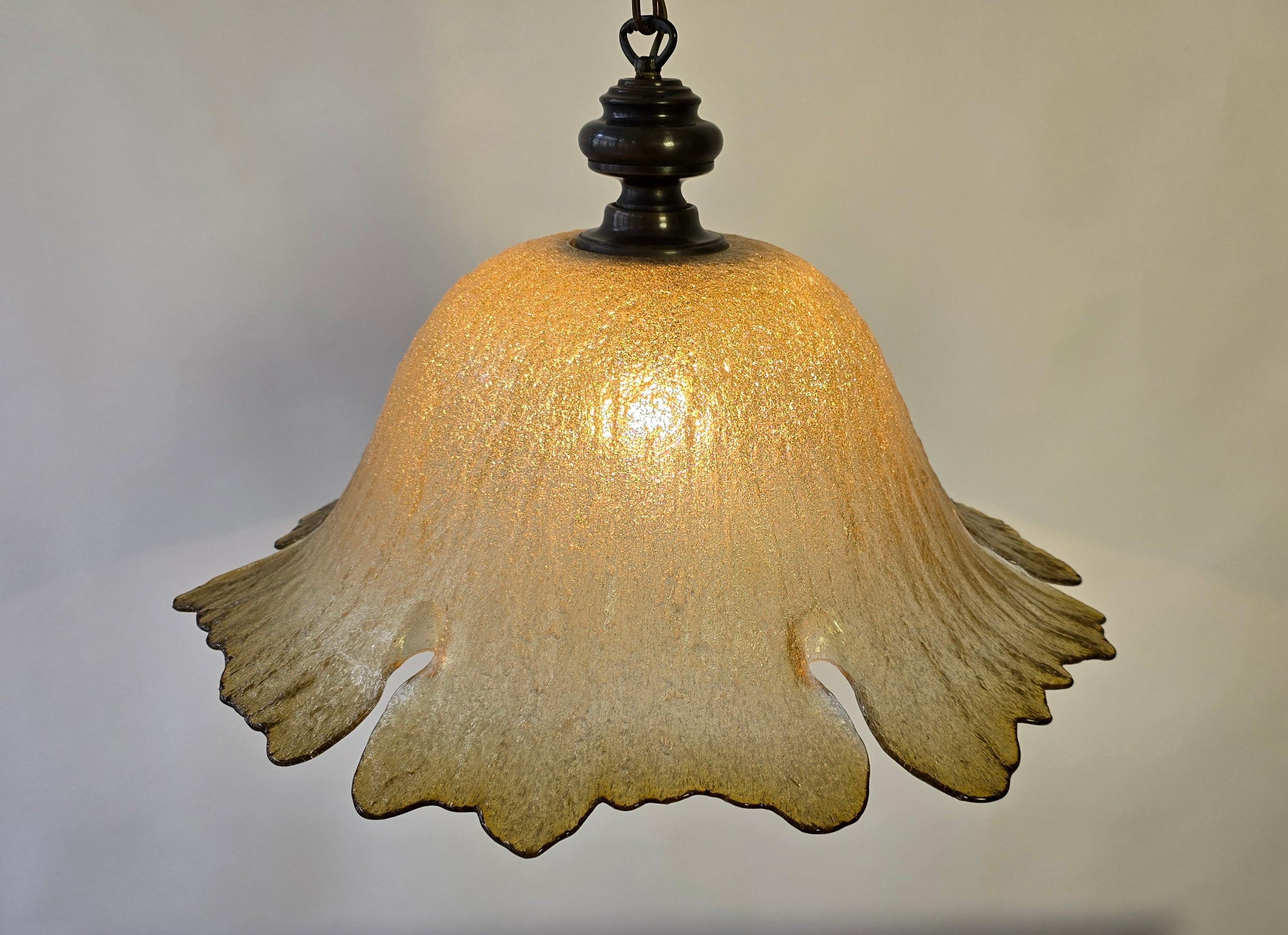 Large Exclusive Peill & Putzler Pendant Lamp – Mouth-blown Glass (1970s) For Sale 1