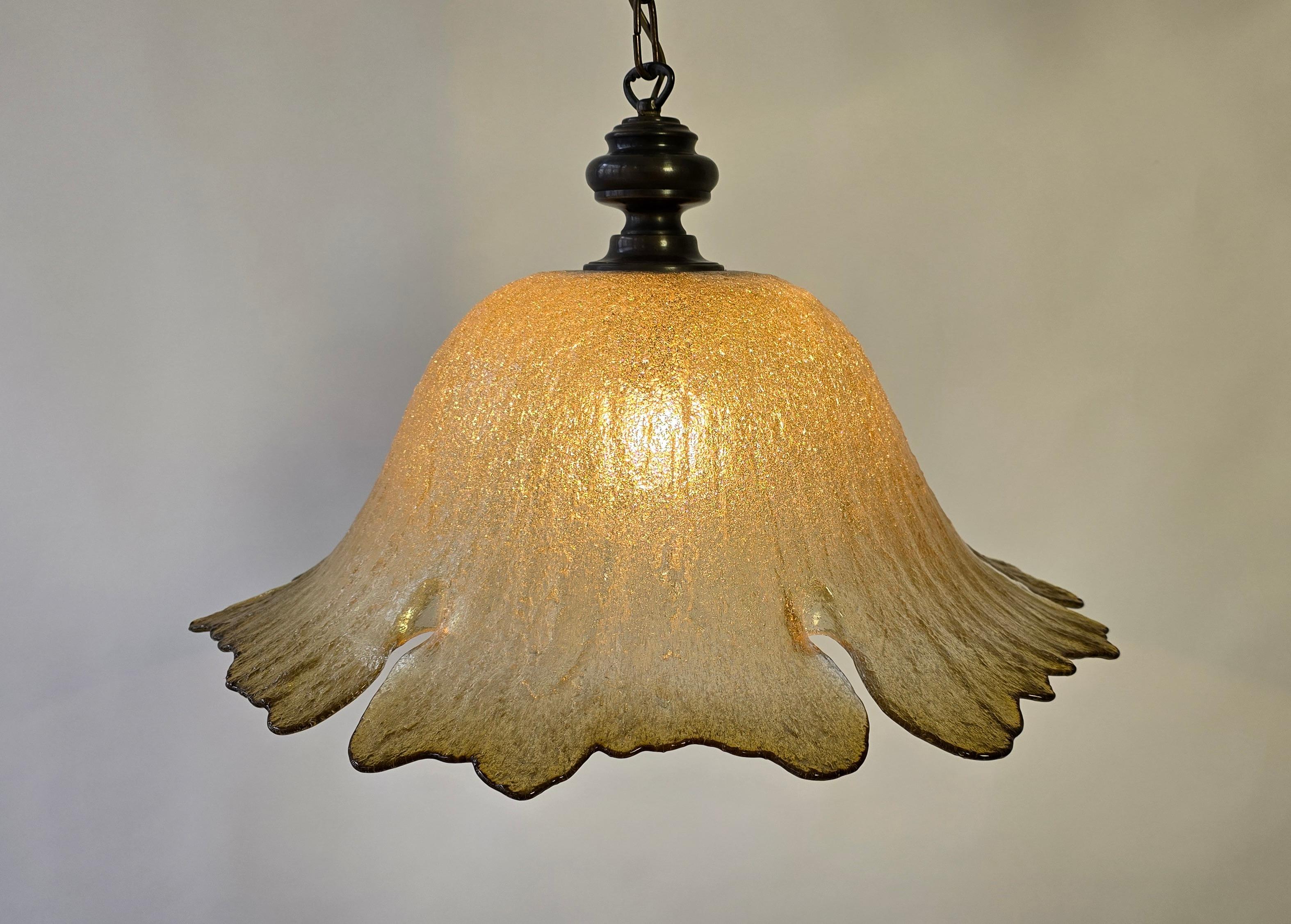 Large Exclusive Peill & Putzler Pendant Lamp – Mouth-blown Glass (1970s) For Sale 2