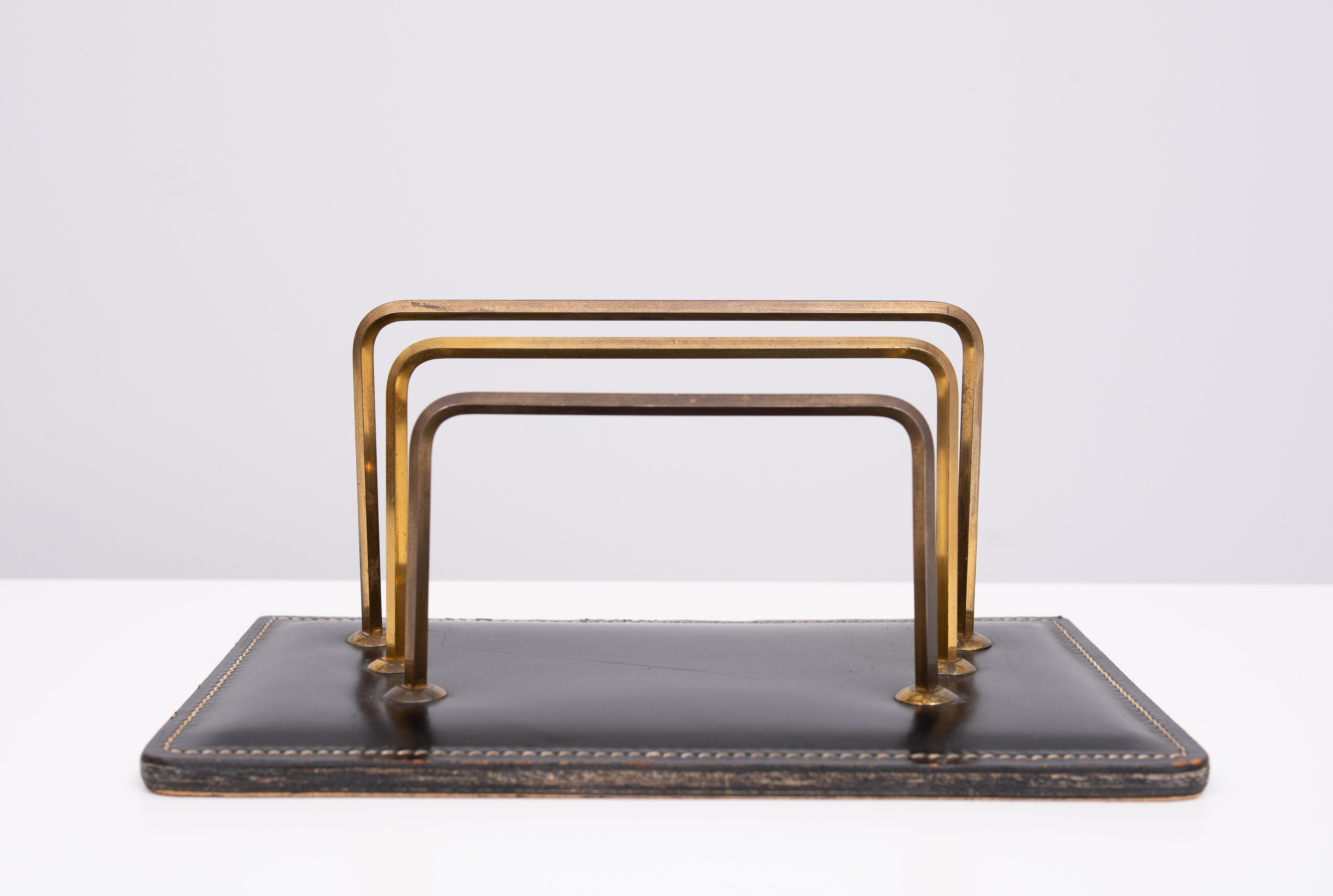 Grande set da scrivania esclusivo in pelle Stich 1960 Francia in vendita 5