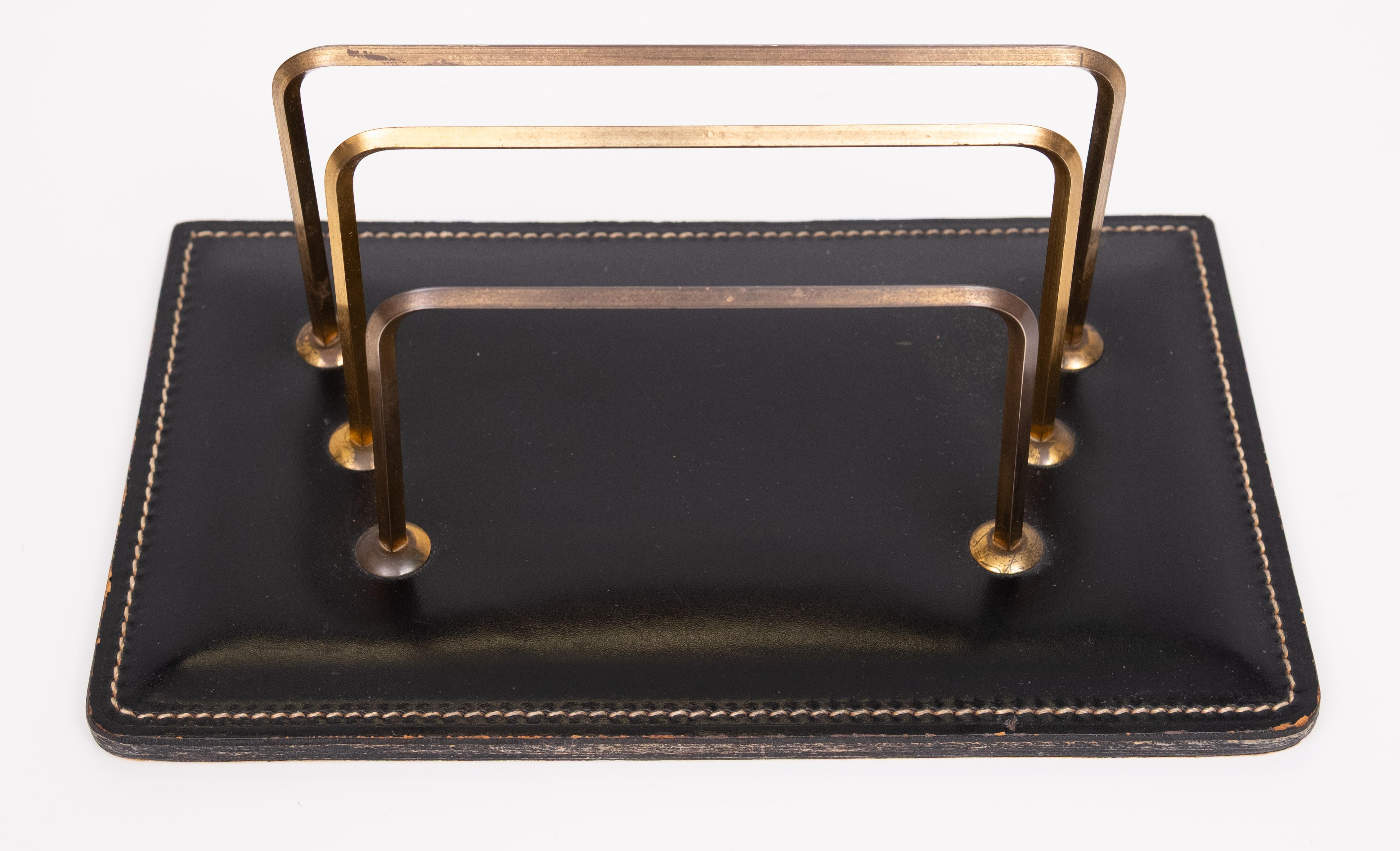 Grande set da scrivania esclusivo in pelle Stich 1960 Francia in vendita 6