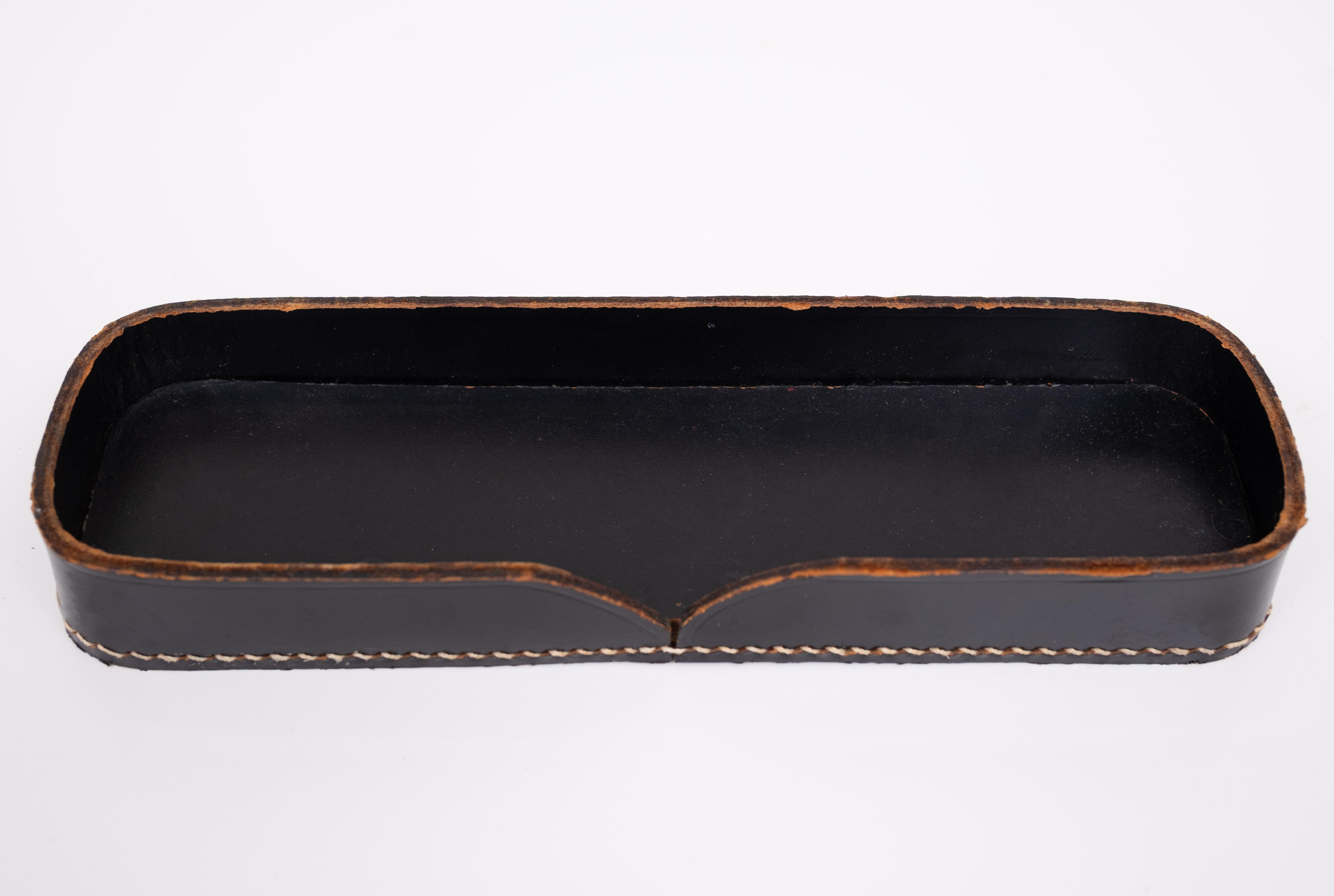 Grande set da scrivania esclusivo in pelle Stich 1960 Francia in vendita 7