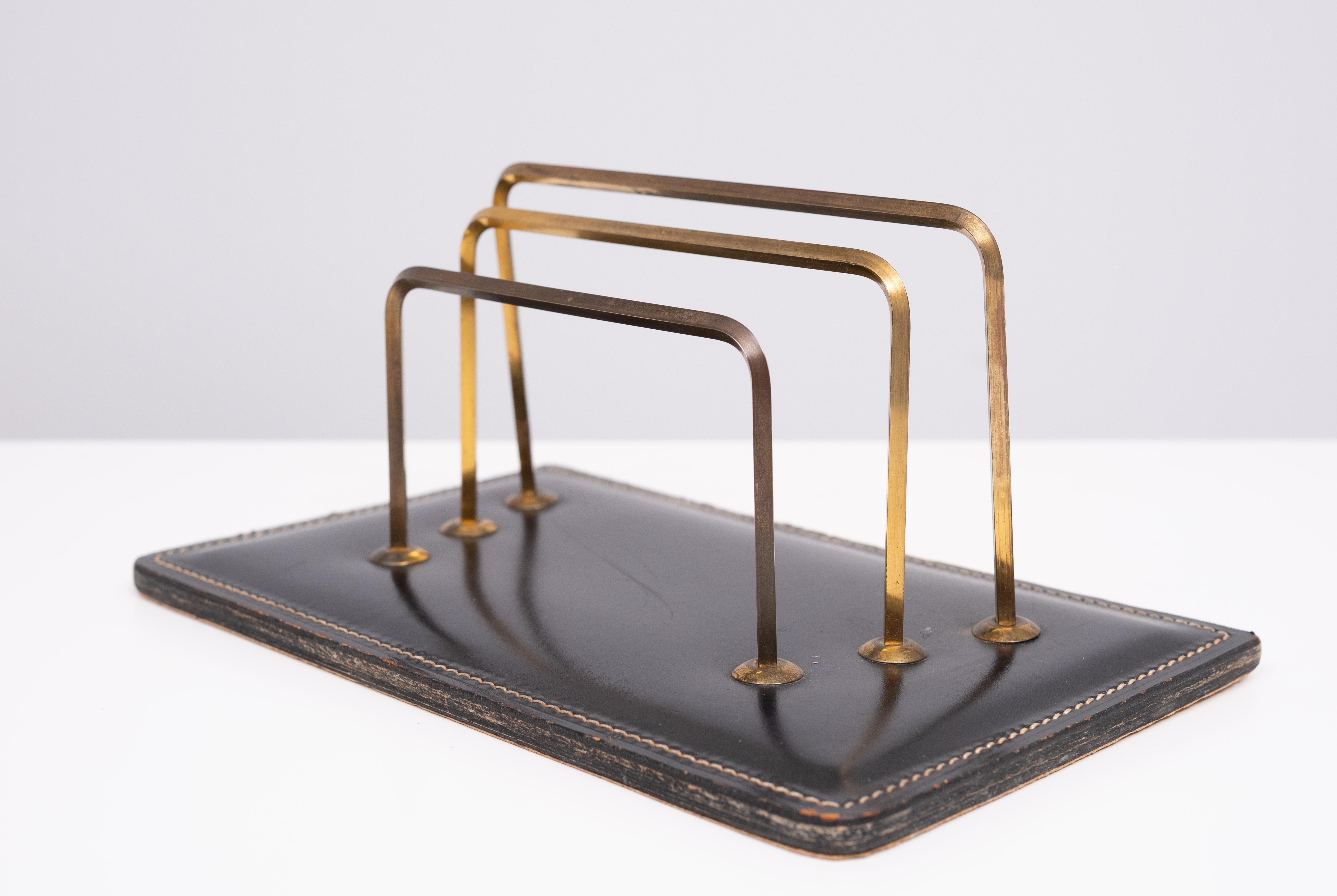 Grande set da scrivania esclusivo in pelle Stich 1960 Francia in vendita 8