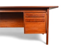 Large Executive Danish Modern Desk In Teak