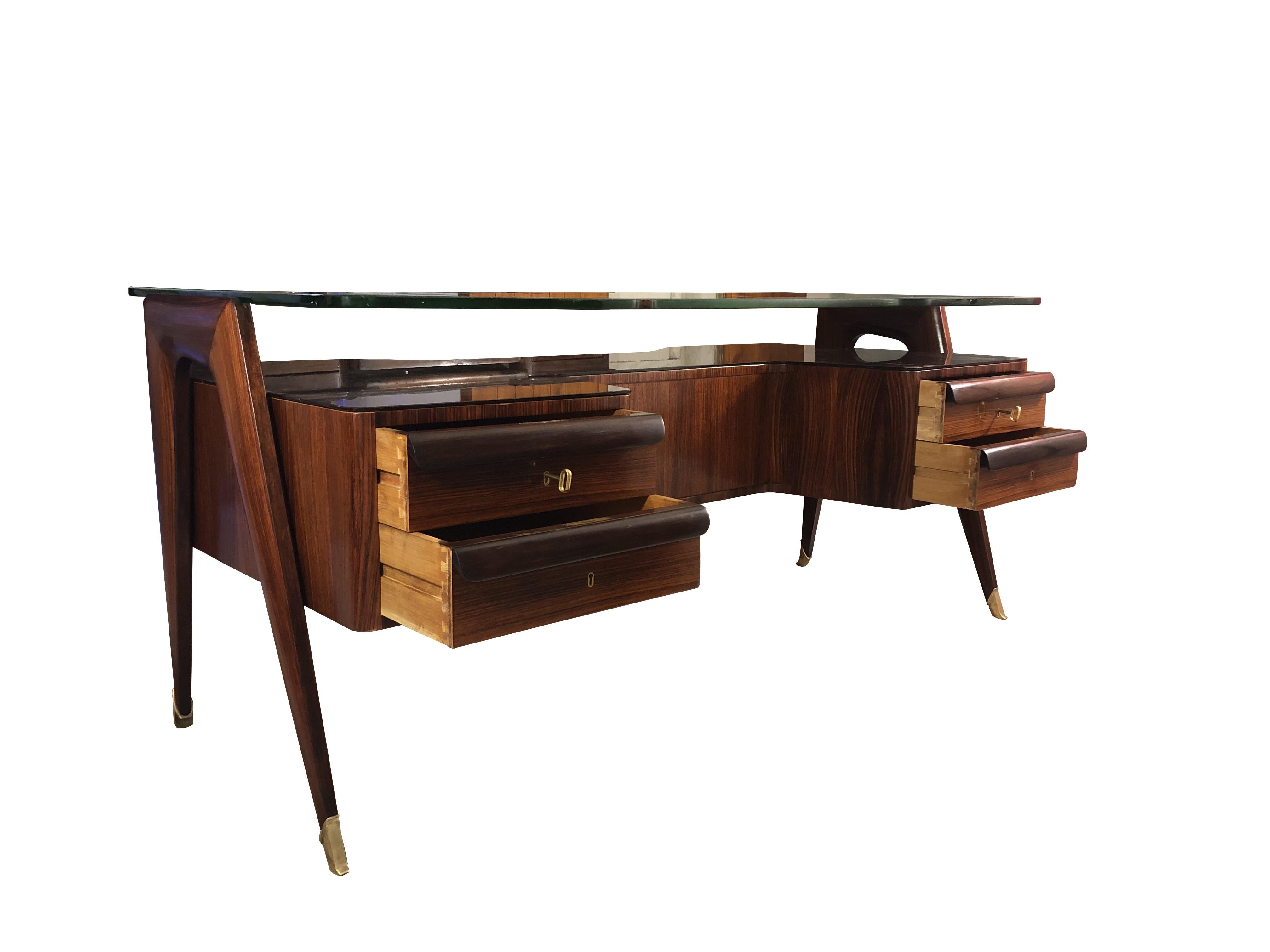 Gran escritorio de dirección, diseño Vittorio Dassi, Italia, años 50 Italiano en venta