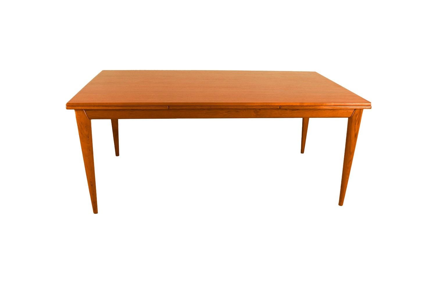Mid-20th Century Large Expandable Dining Table Mid Century Teak Danish  For Sale