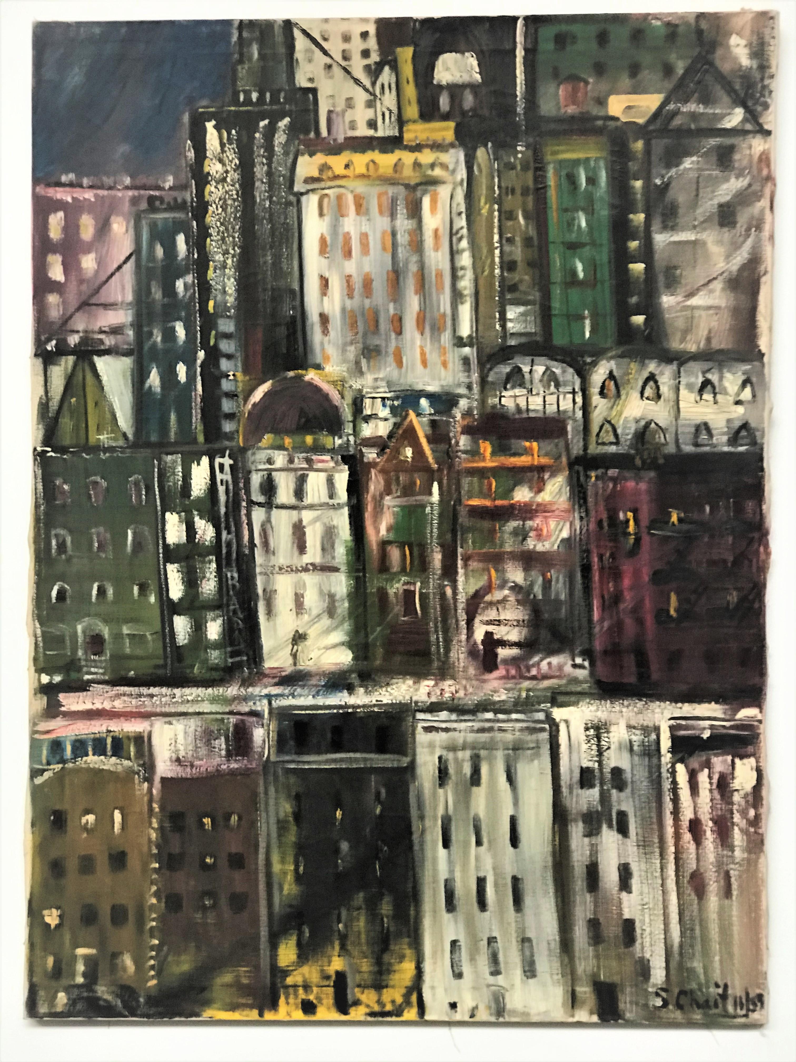 Mid Century Modern Large Scale Painting by Sonia Chaitin New York City 1959 5