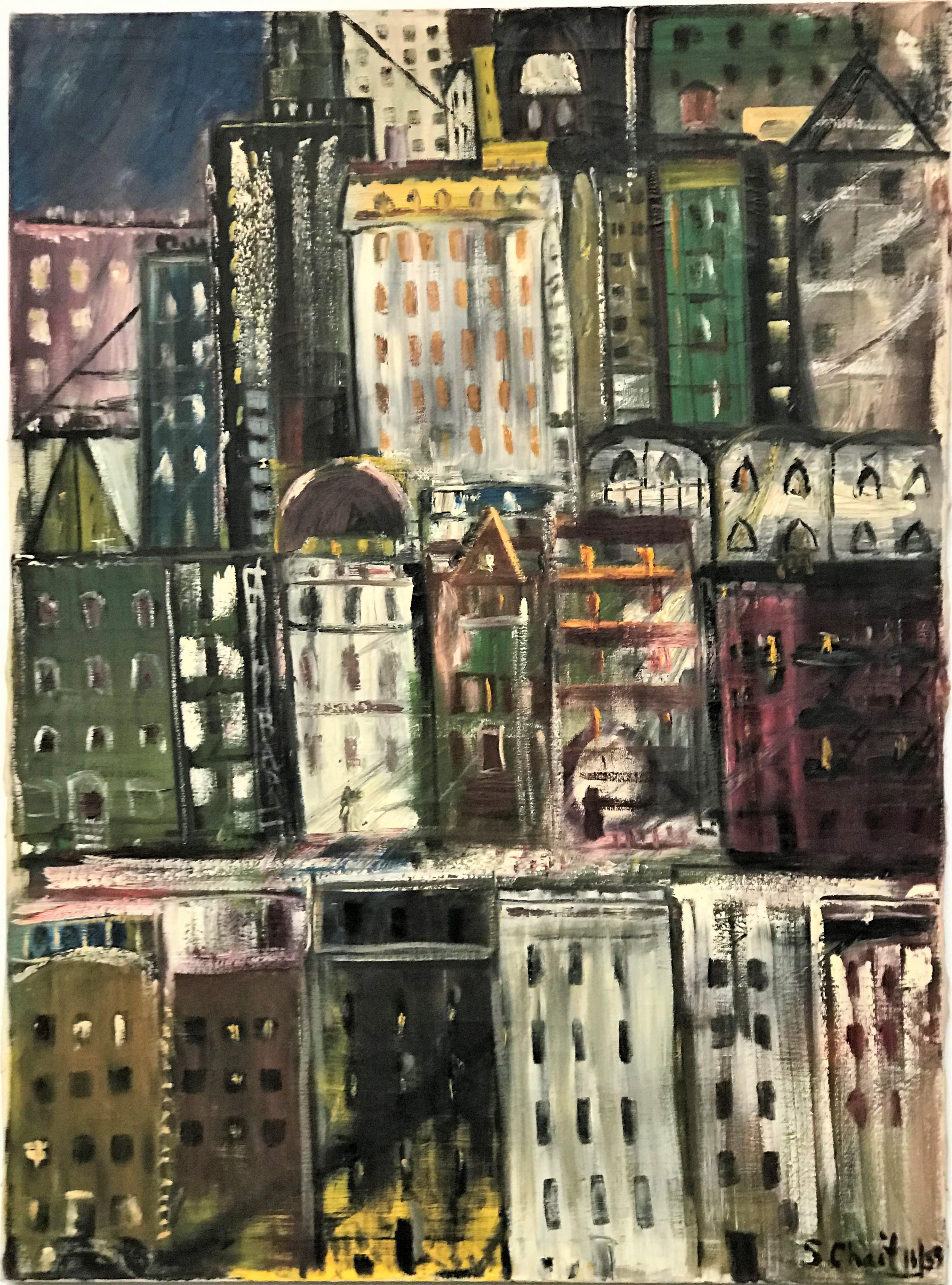 Mid Century Modern Large Scale Painting by Sonia Chaitin New York City 1959 6