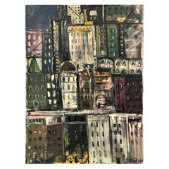Mid Century Modern Large Scale Painting by Sonia Chaitin New York City 1959