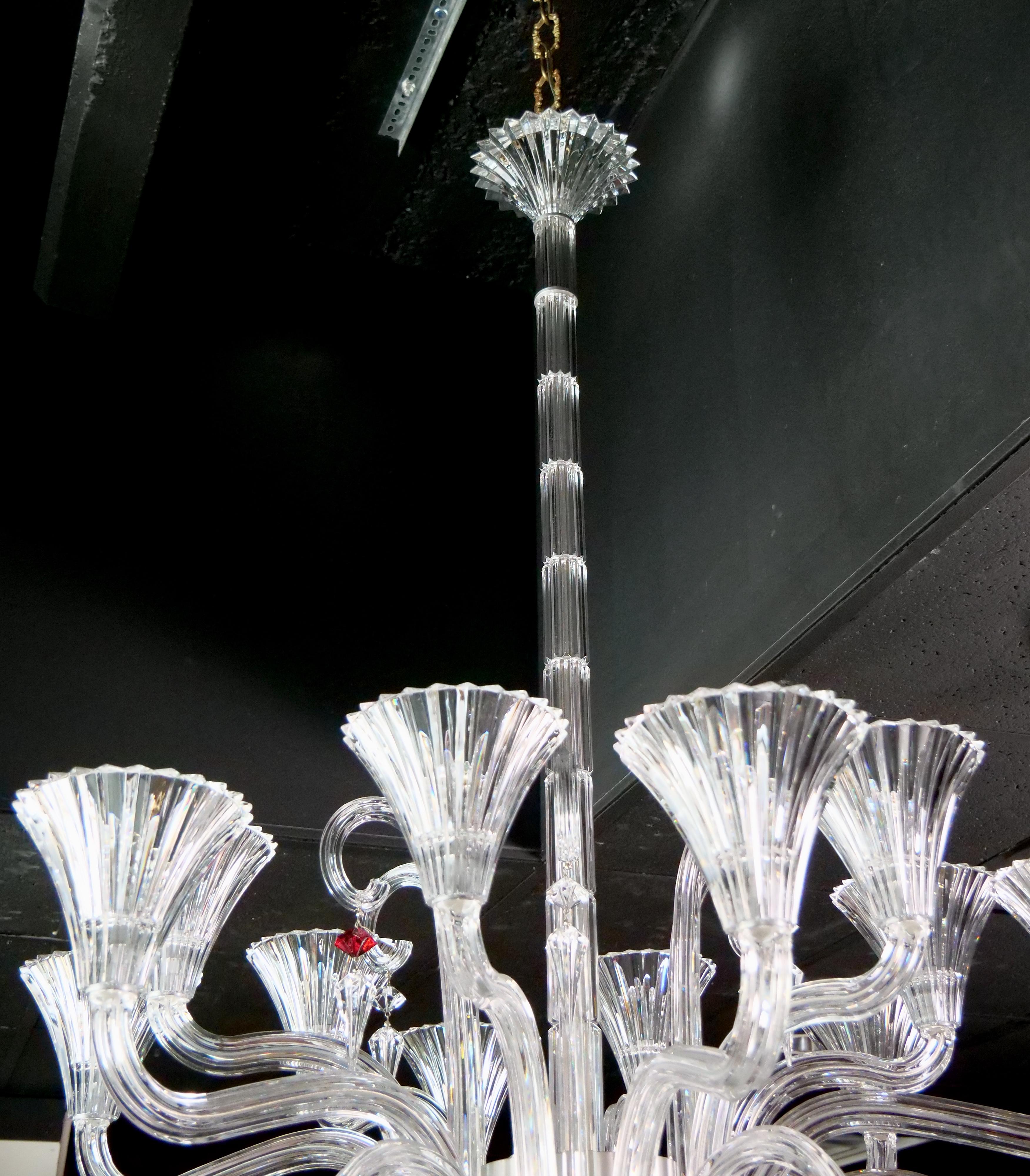 Large Exquisite French Baccarat Crystal Mille Nuits Twelve Light Chandelier 5