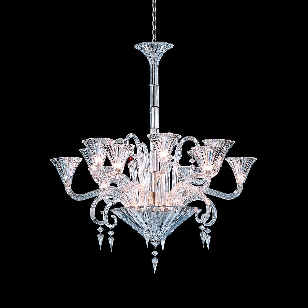 Large Exquisite French Baccarat Crystal Mille Nuits Twelve Light Chandelier For Sale 9