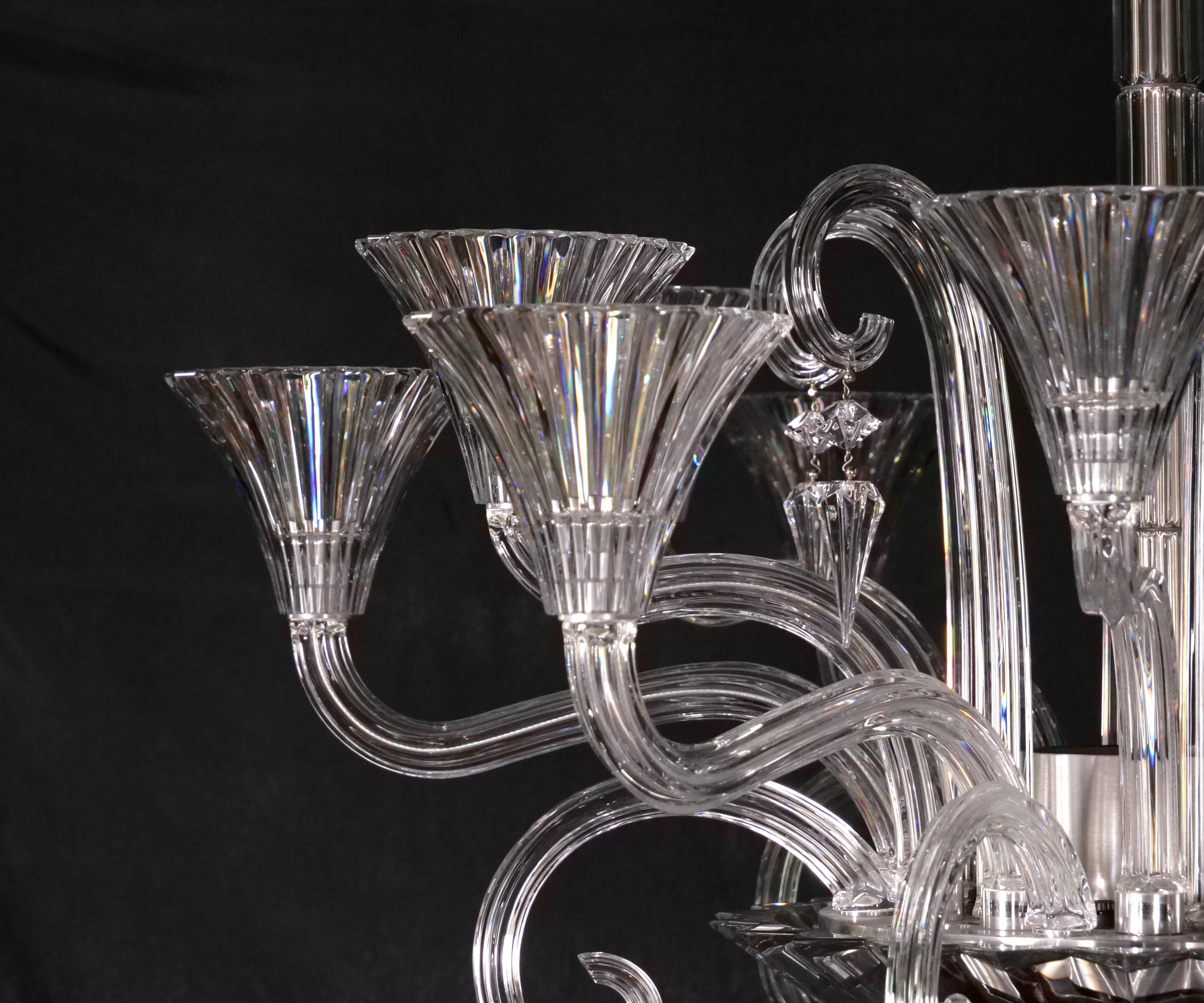 XXIe siècle et contemporain Grand lustre français exquis Mille Nuits à douze lumières en cristal Baccarat en vente