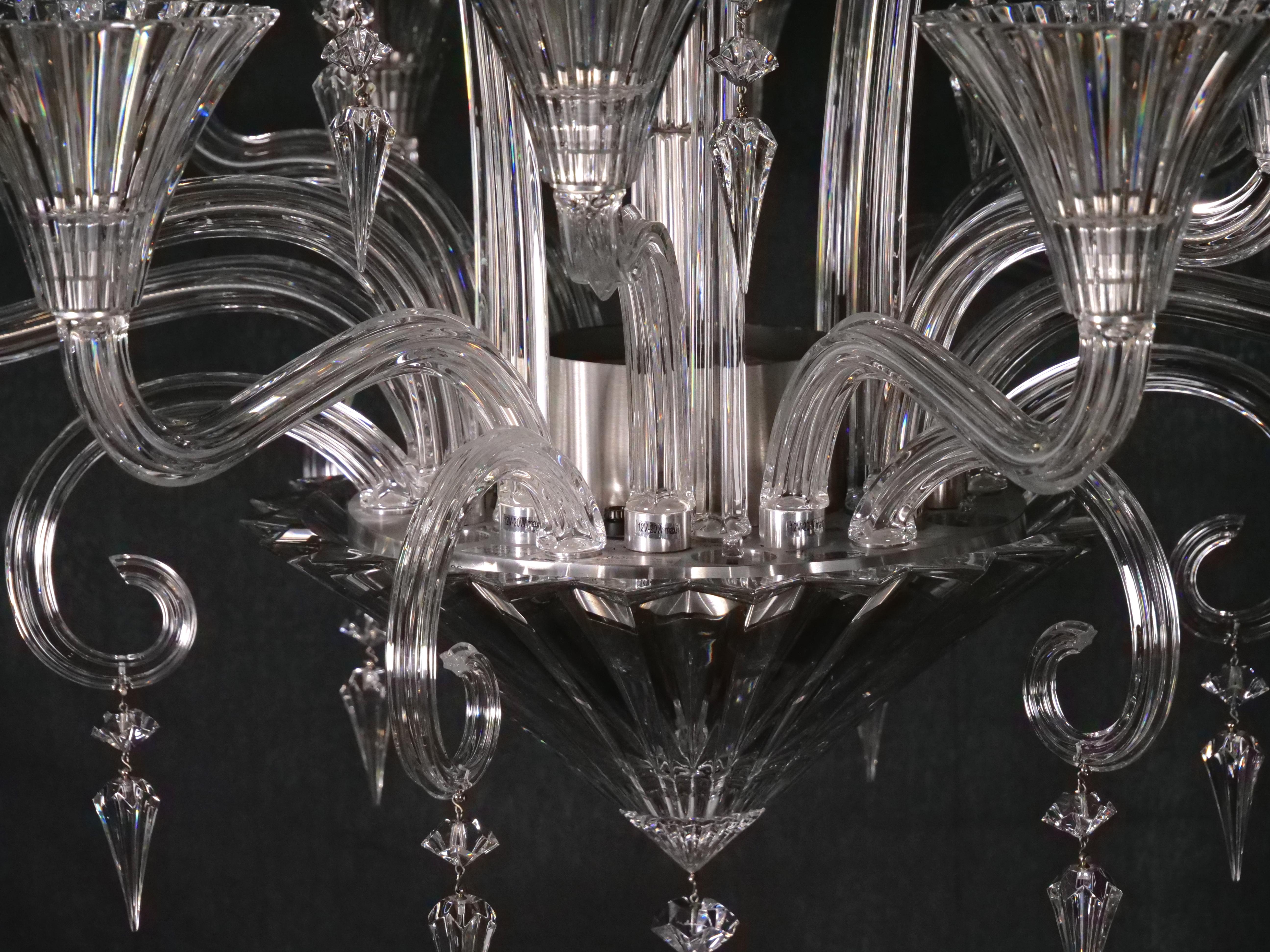 Large Exquisite French Baccarat Crystal Mille Nuits Twelve Light Chandelier In Excellent Condition In Tarry Town, NY
