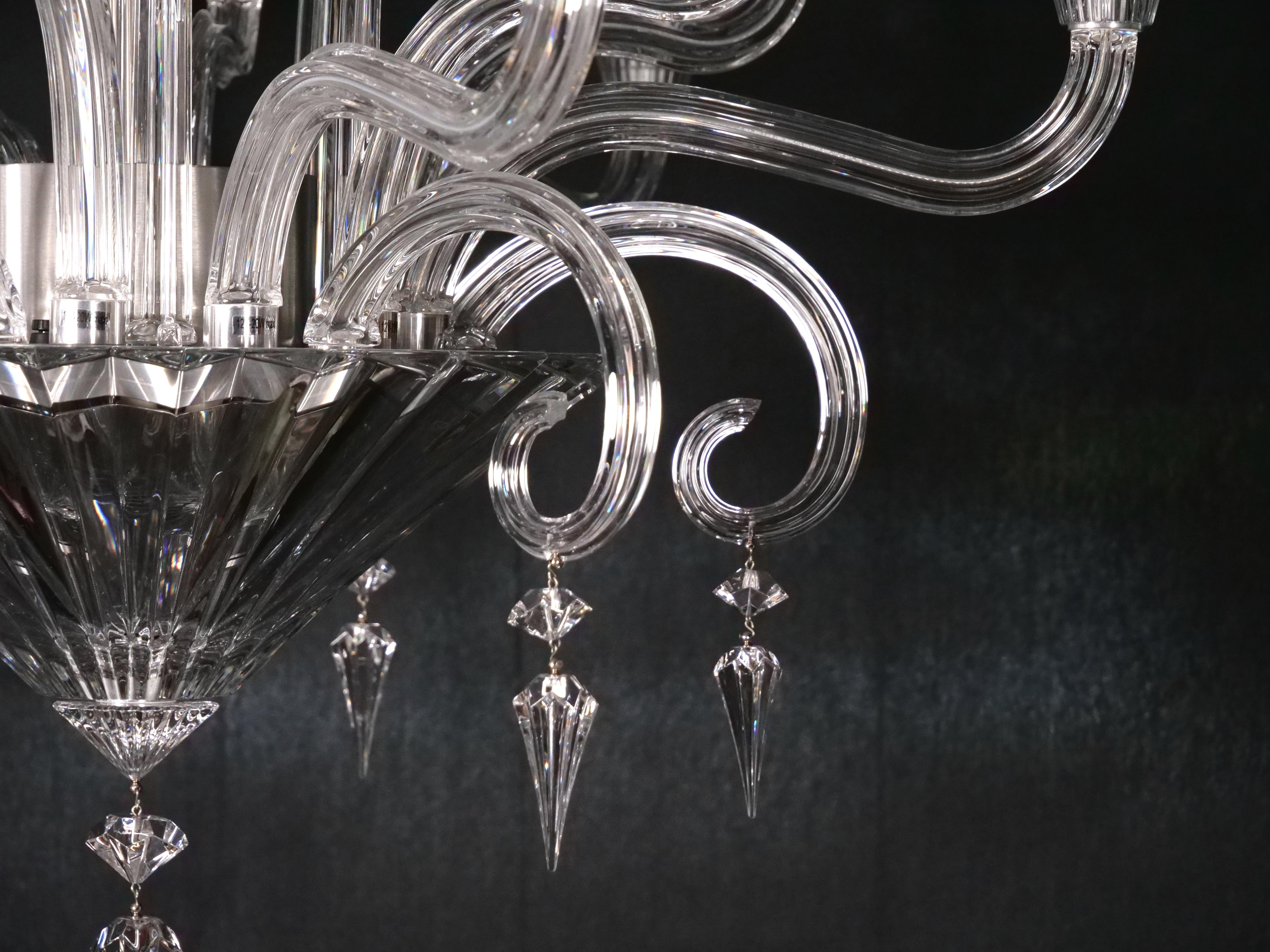 Contemporary Large Exquisite French Baccarat Crystal Mille Nuits Twelve Light Chandelier