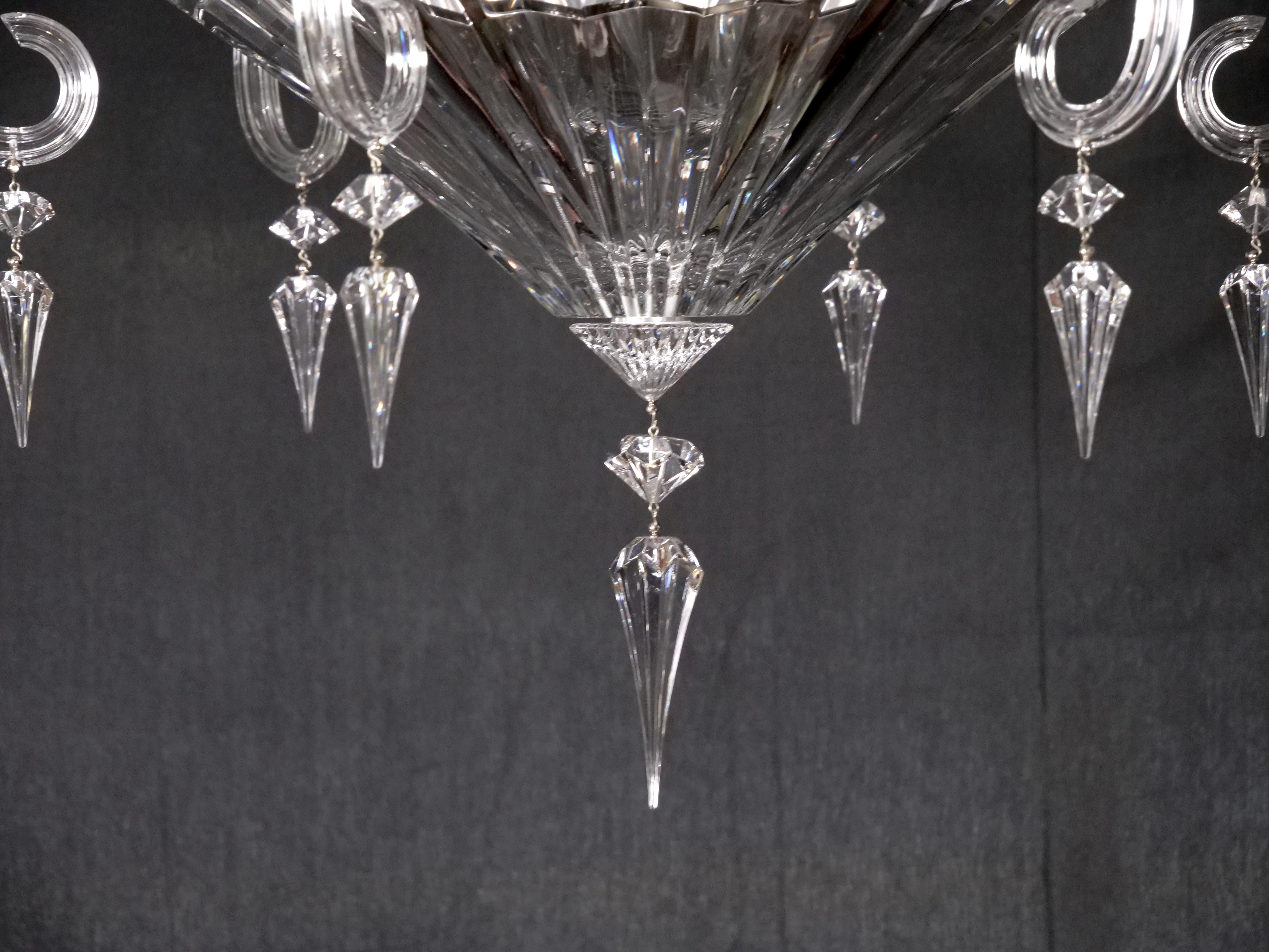 Large Exquisite French Baccarat Crystal Mille Nuits Twelve Light Chandelier For Sale 3