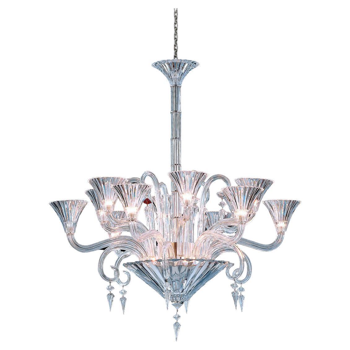 Large Exquisite French Baccarat Crystal Mille Nuits Twelve Light Chandelier For Sale