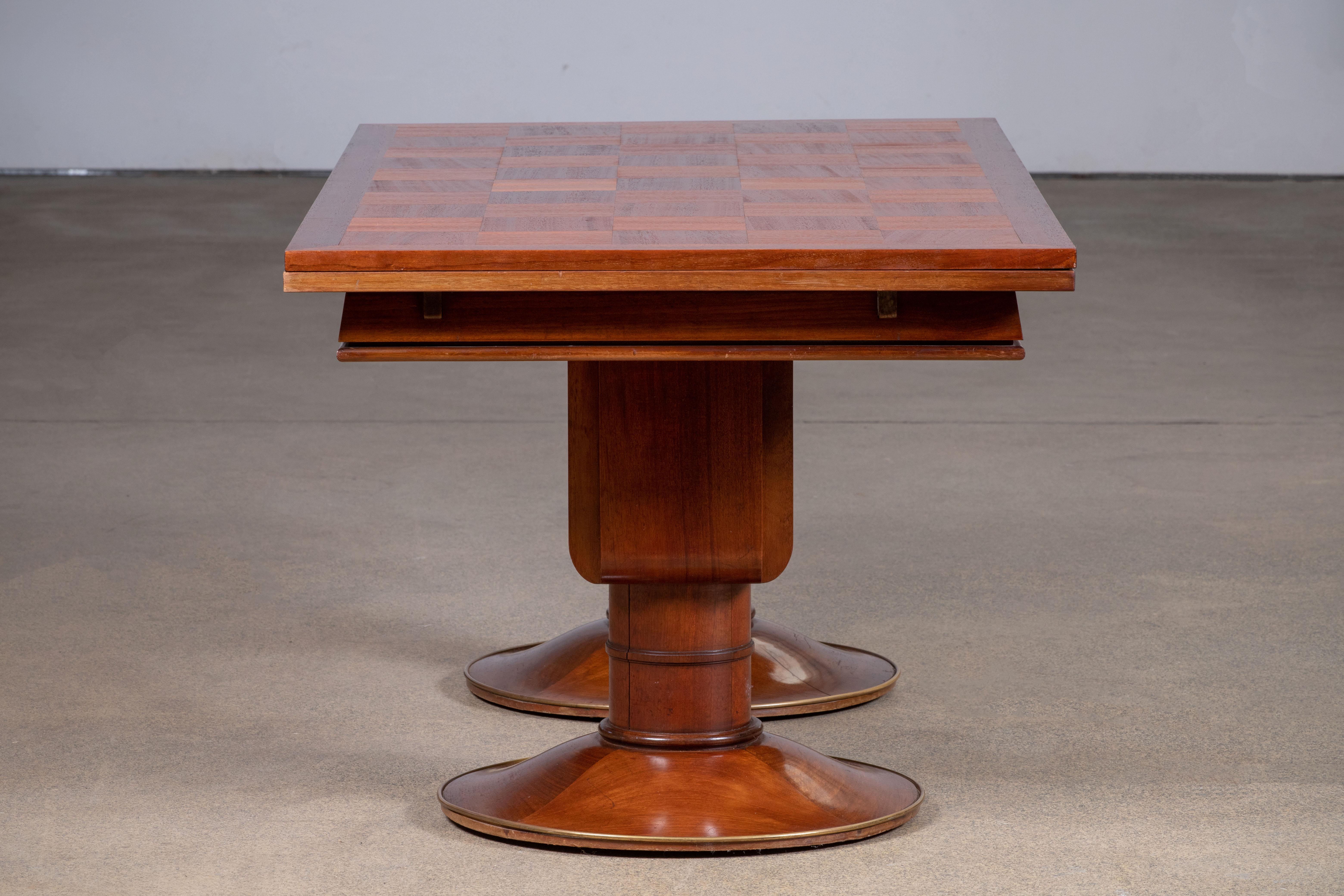 Large Extendable Art Deco Table, Solid Mahogany, France, 1930. 5