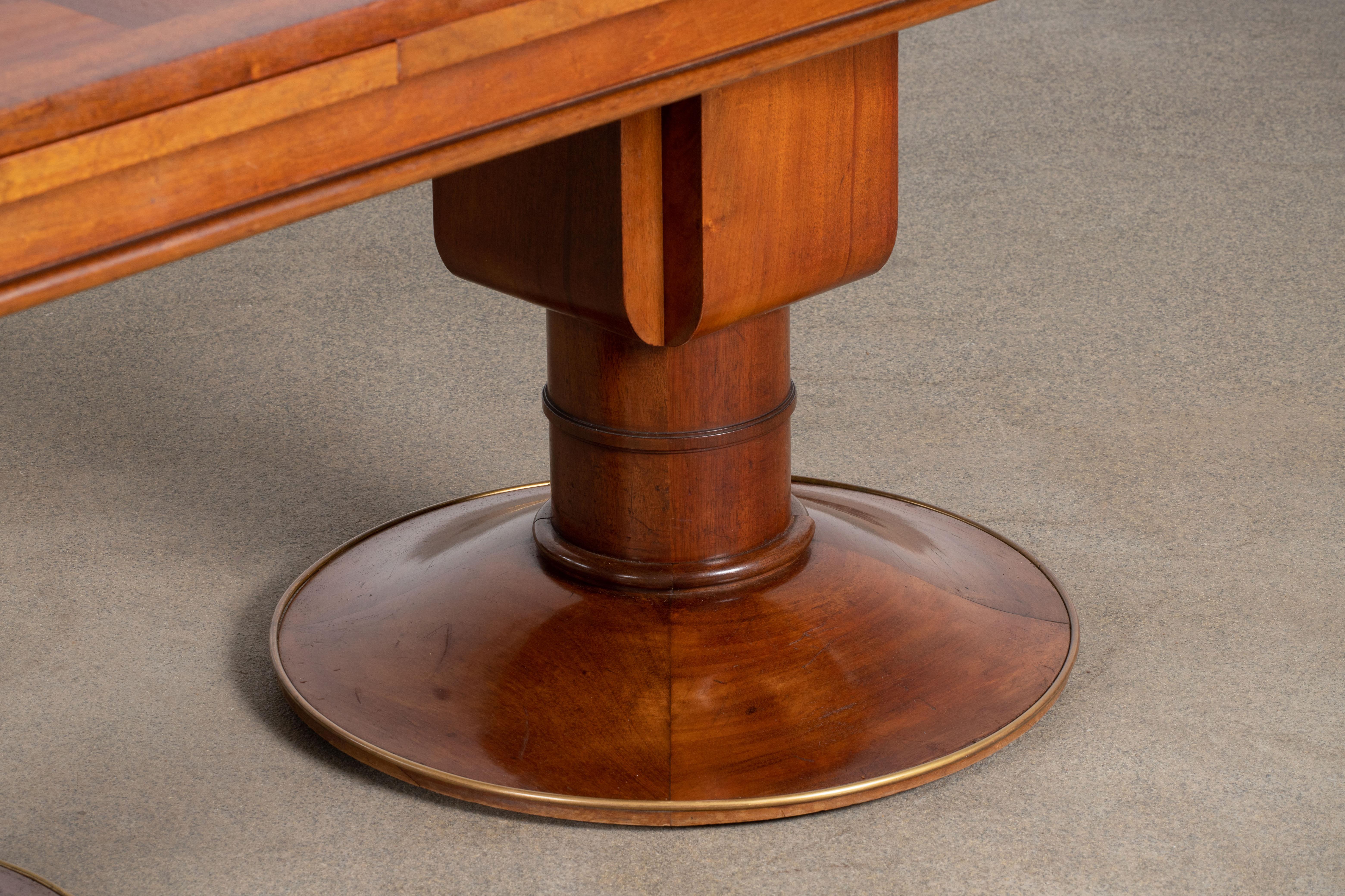 Large Extendable Art Deco Table, Solid Mahogany, France, 1930. 7