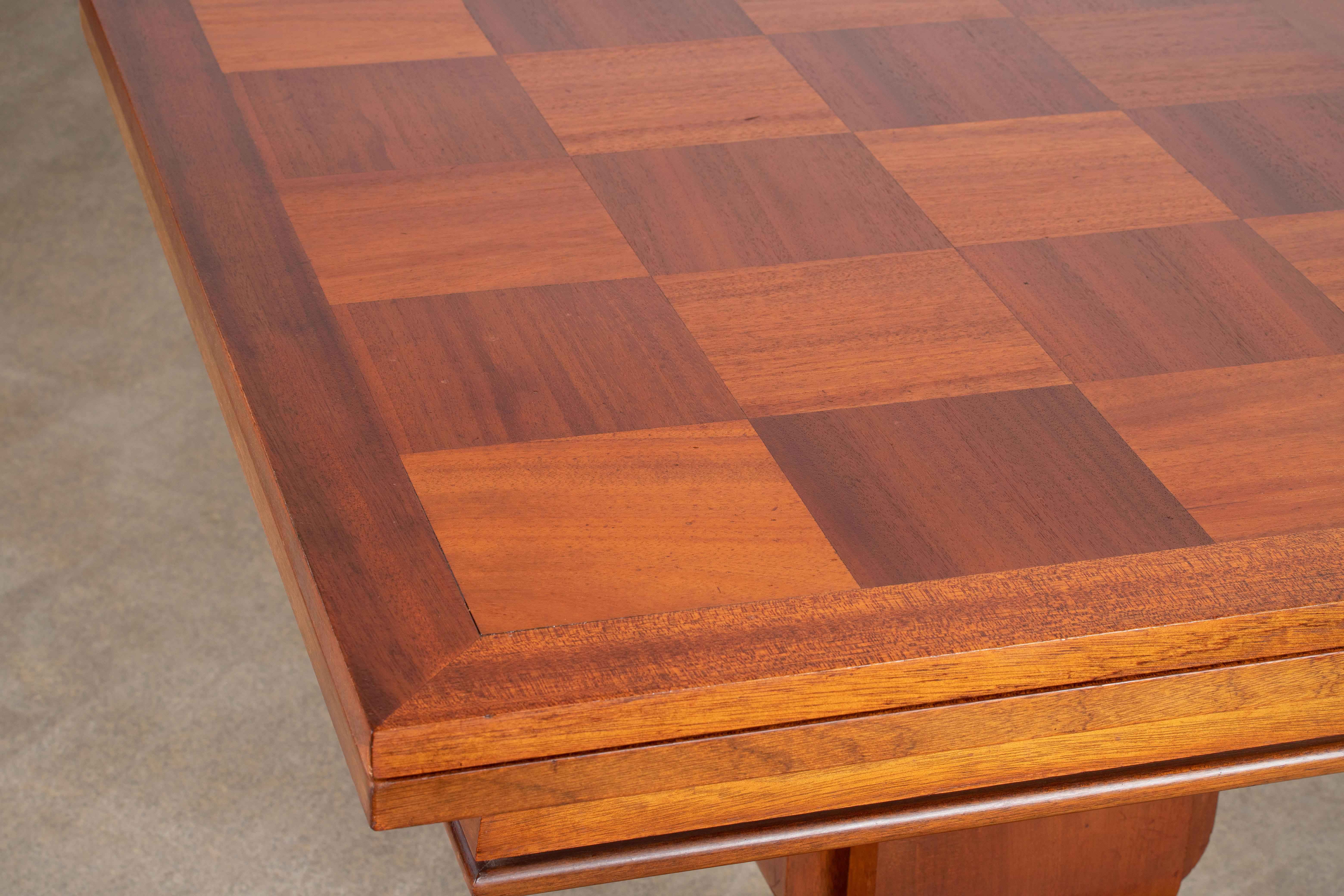 Large Extendable Art Deco Table, Solid Mahogany, France, 1930. 11
