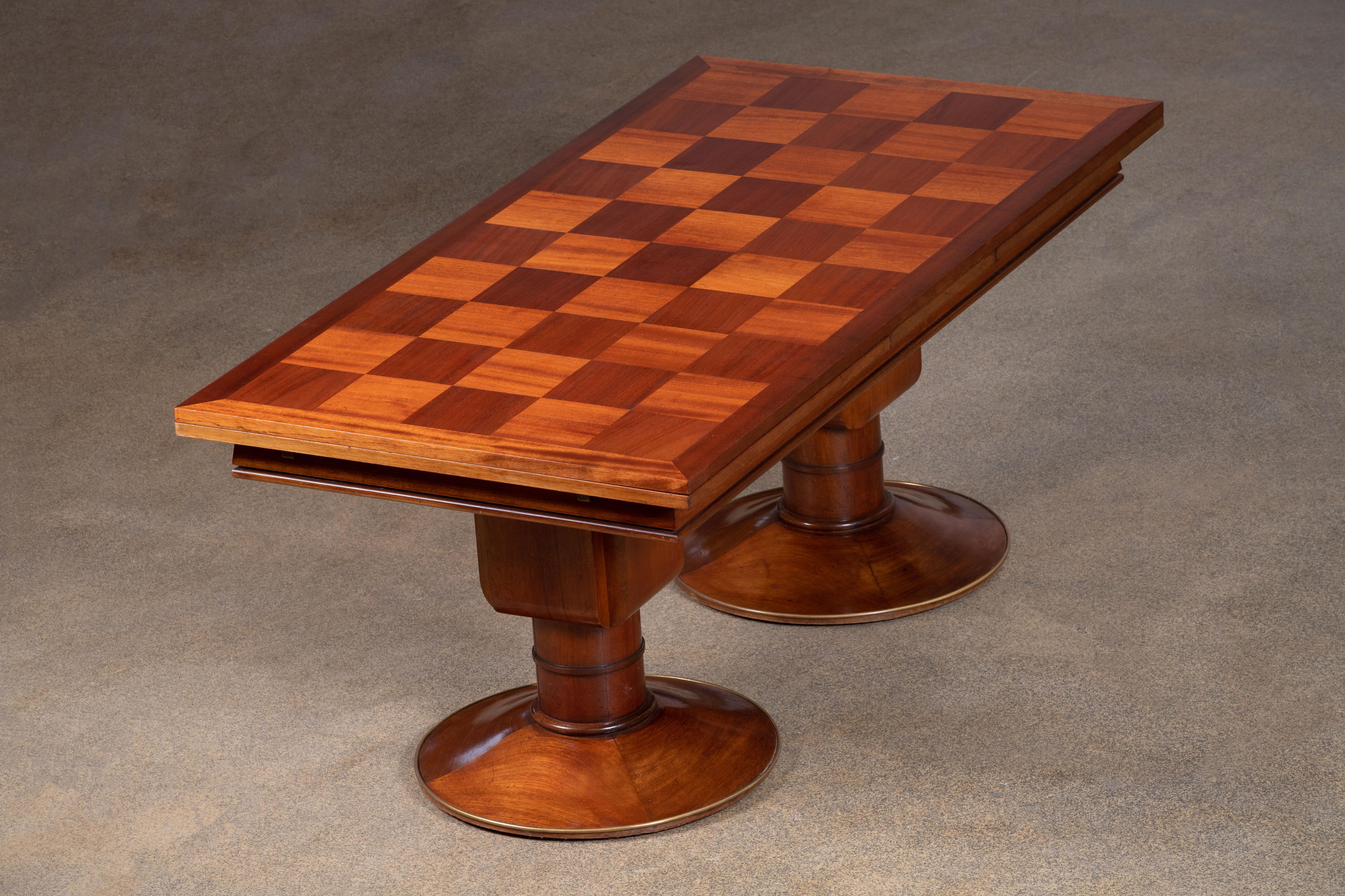 Large Extendable Art Deco Table, Solid Mahogany, France, 1930. 4