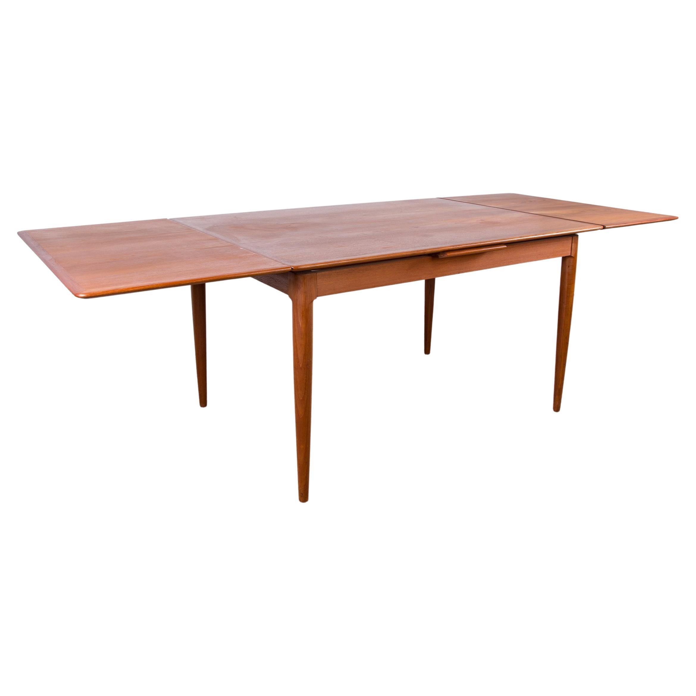 Large Extendable Danish Teak Dining Table by Skovmand and Andersen, 1960 For Sale