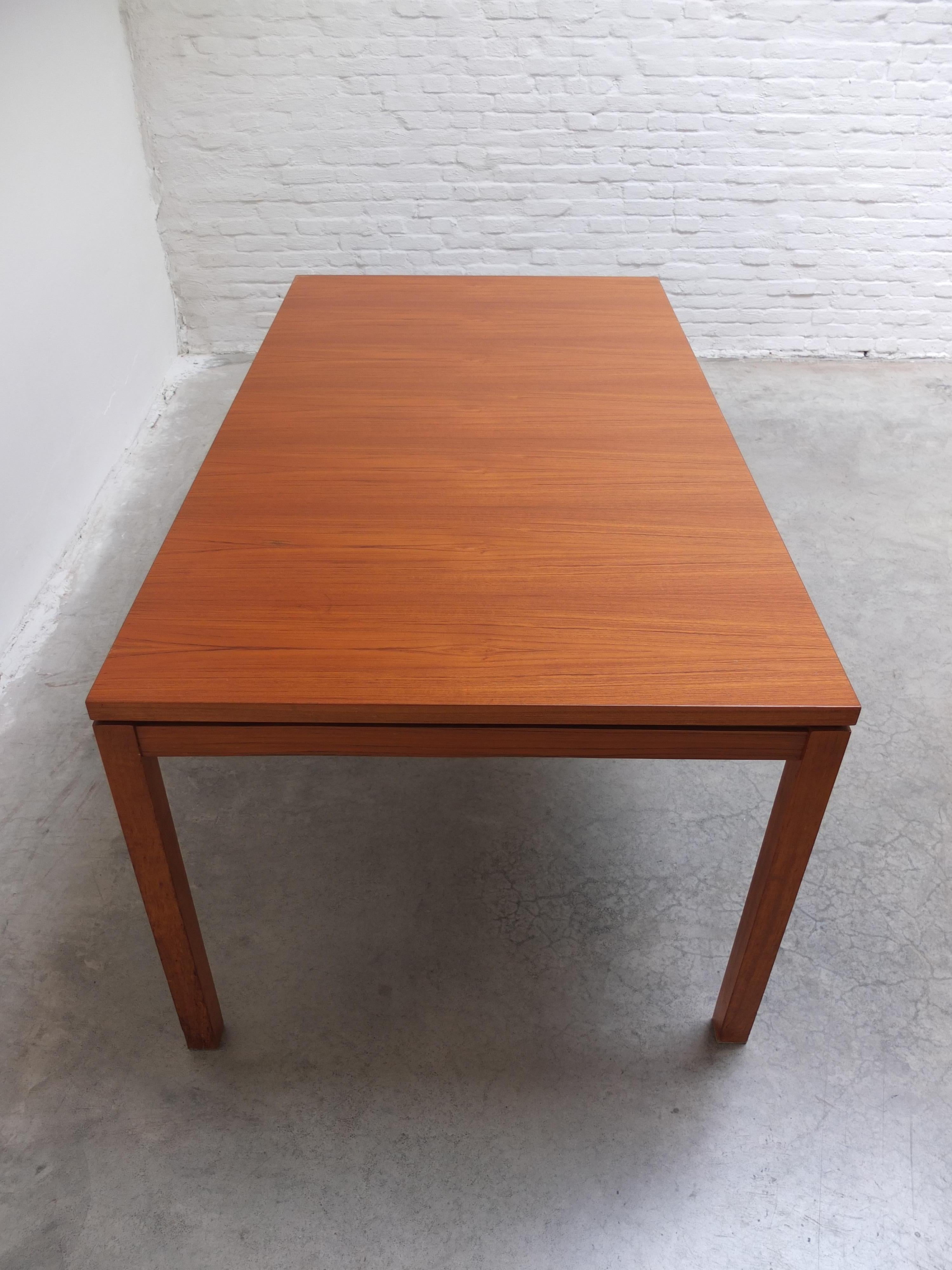 Belgian Large Extendable Dining Table by Oswald Vermaercke for V-Form, 1960s For Sale
