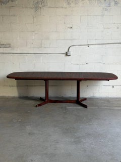 Large Extendable Double Pedestal Dining Table Rosewood Denmark MCM 1970s