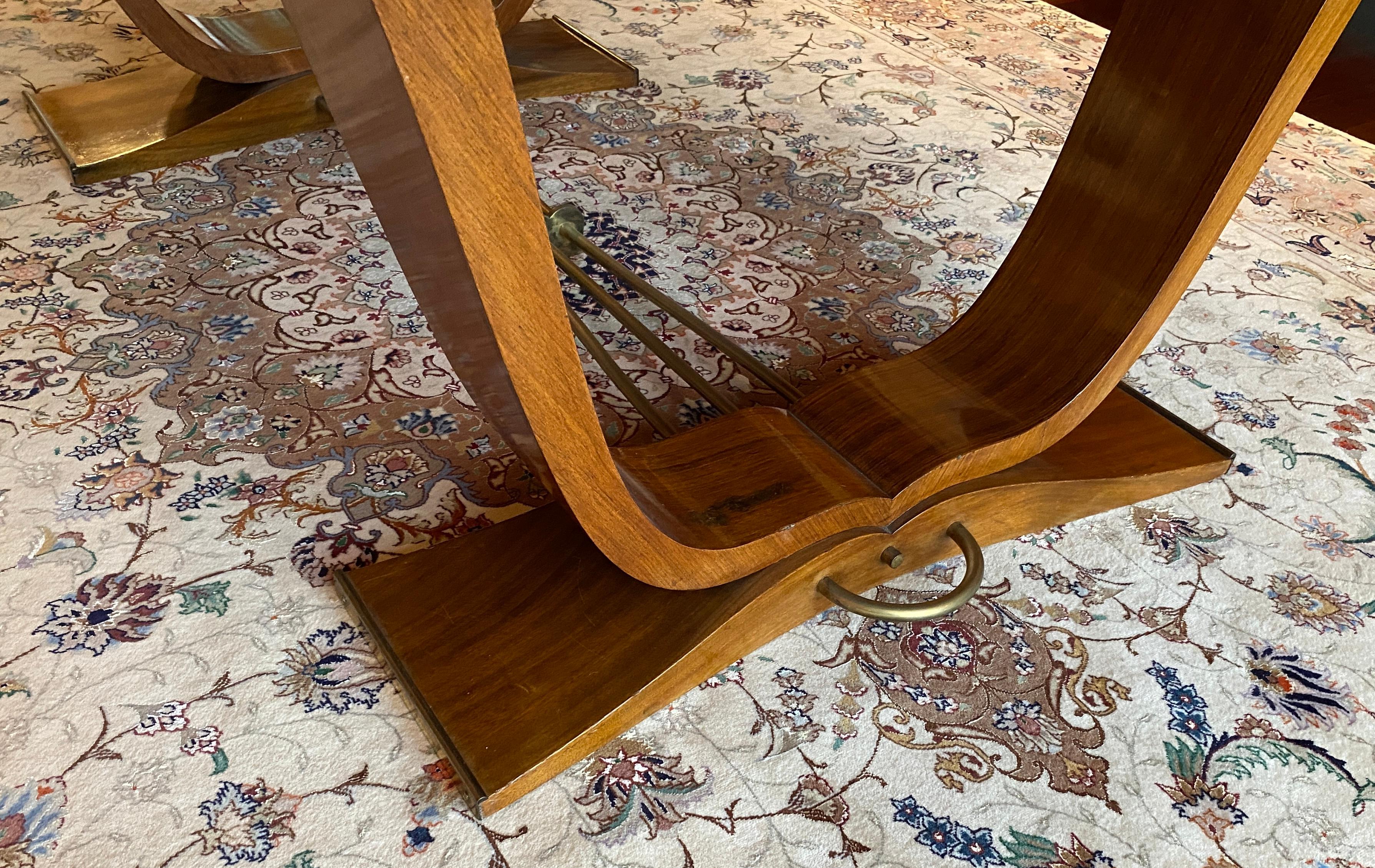 20ième siècle Grande table à manger Art Déco française extensible, table à manger de style Jules Leleu en vente