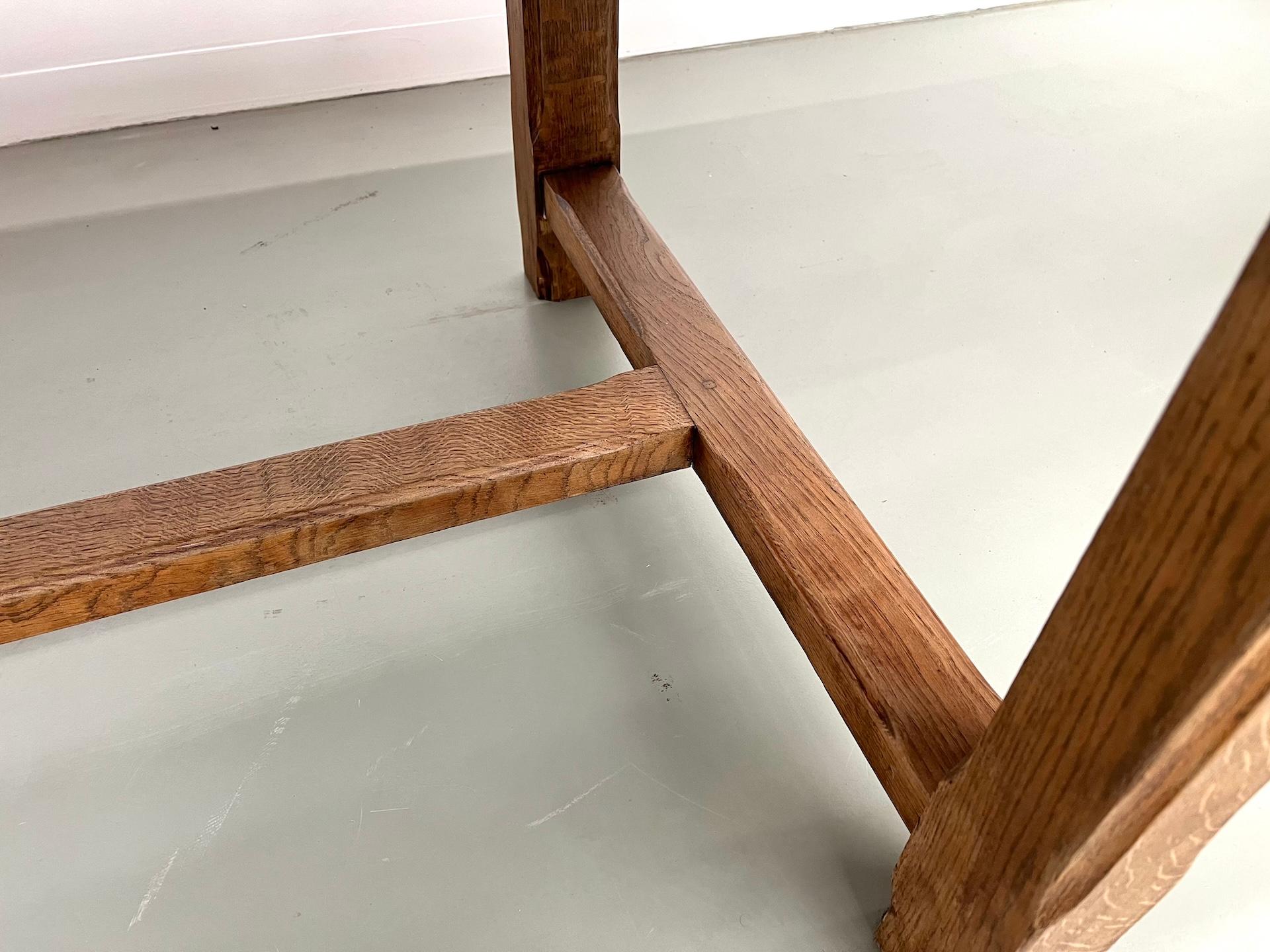 Large extendable french oak farmhouse table, 50's 7
